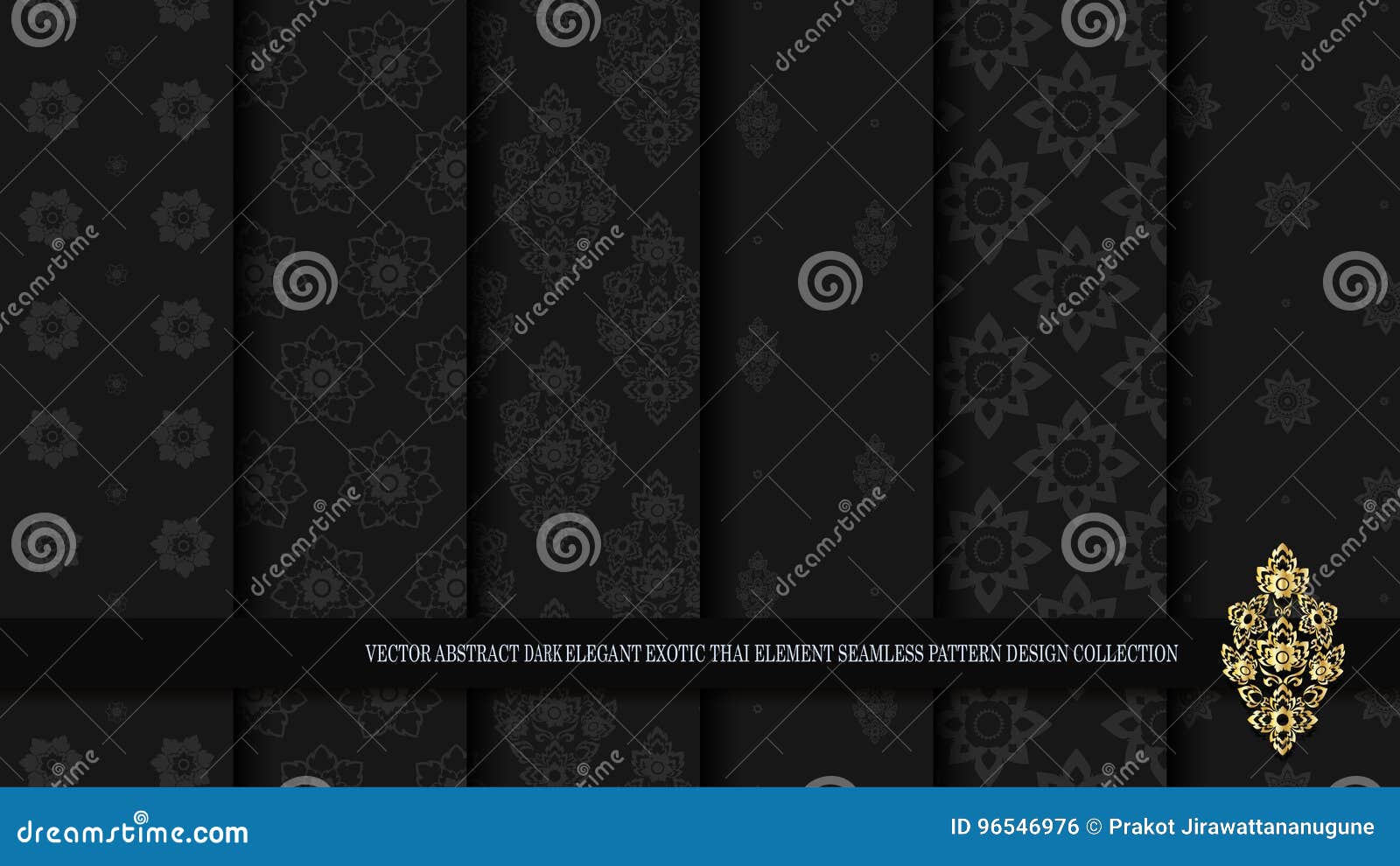 abstract dark elegant exotic thai seamless pattern 