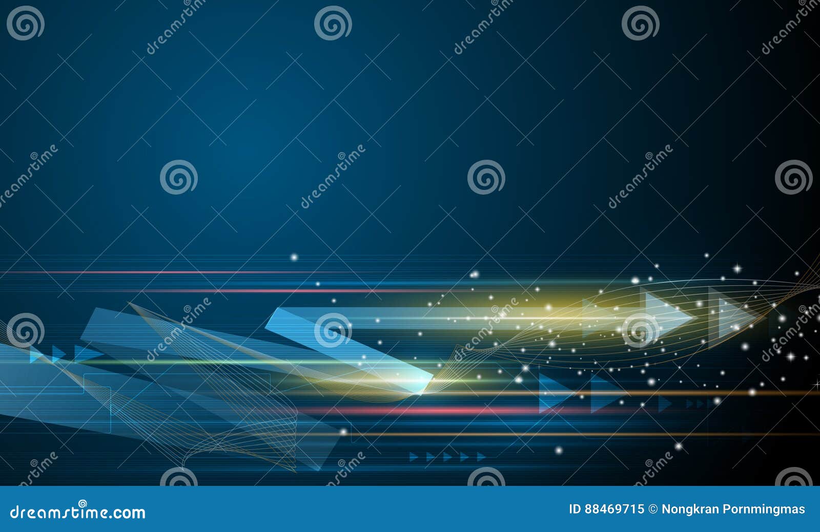  abstract futuristic, speed and motion blur over dark blue background