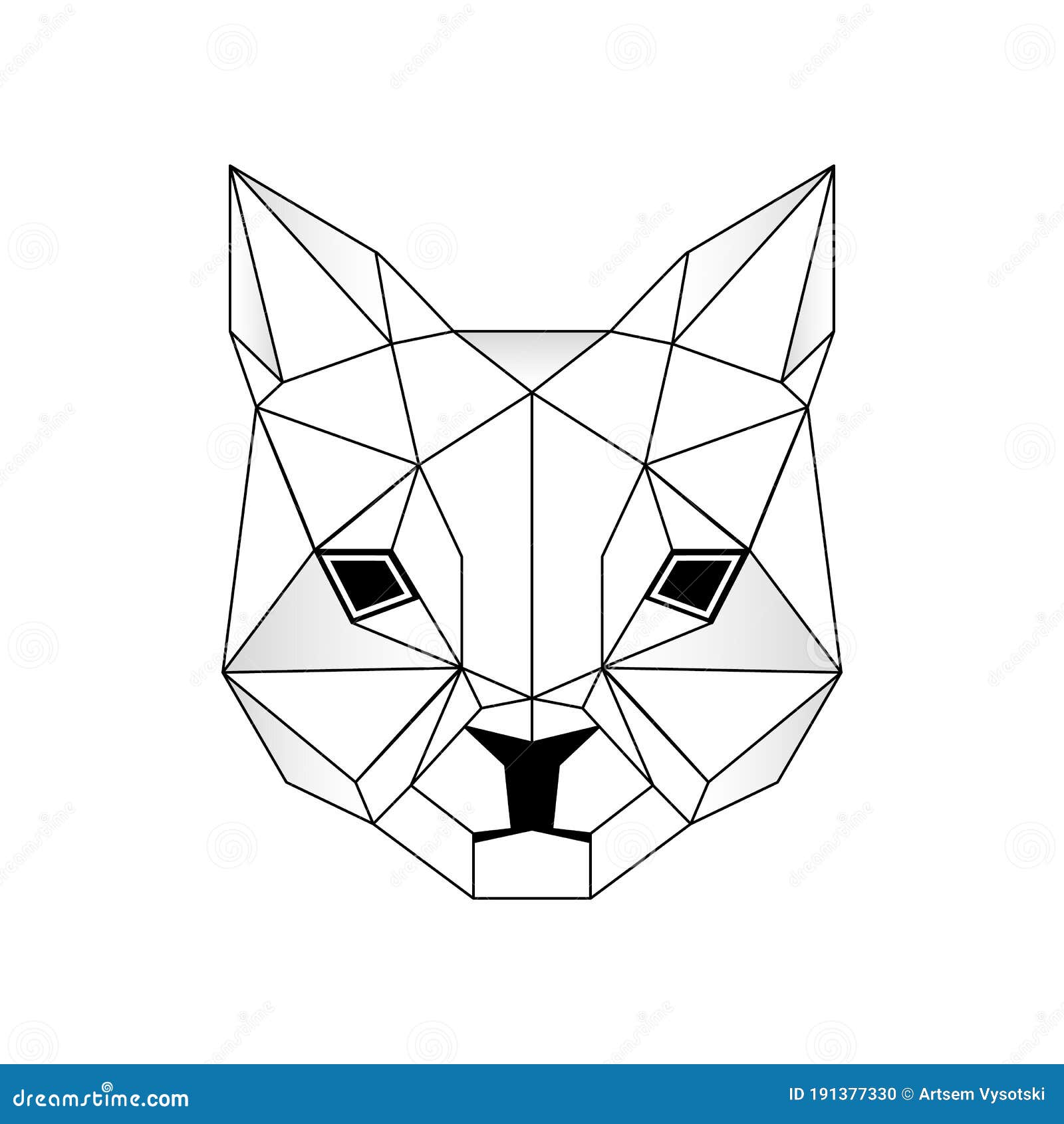 Vector. Abstract Geometric Cat S Head. Linear Polygon Animal of the ...