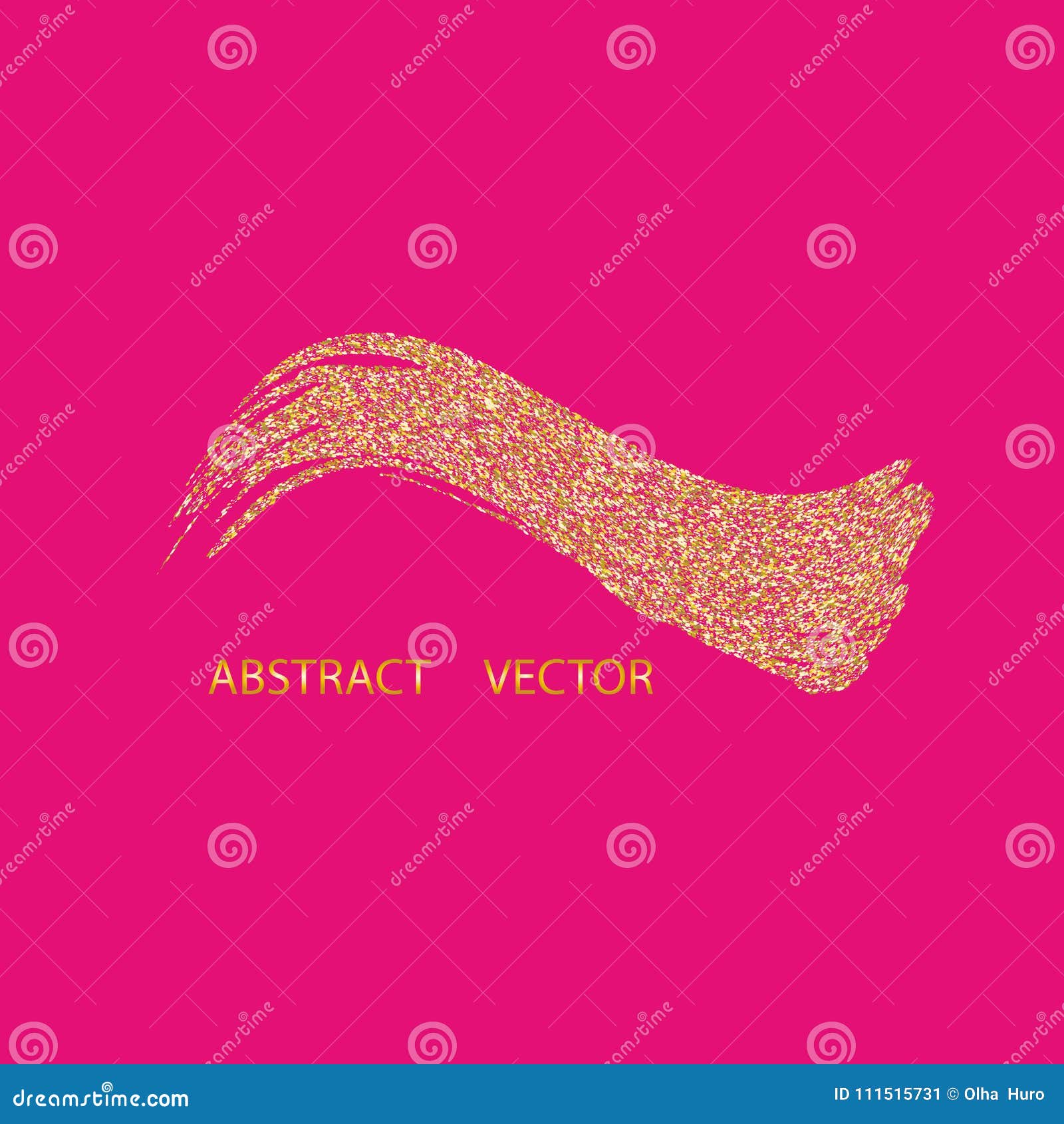 Vector Abstract Pink Background with Gold Glitter. Stock Vector