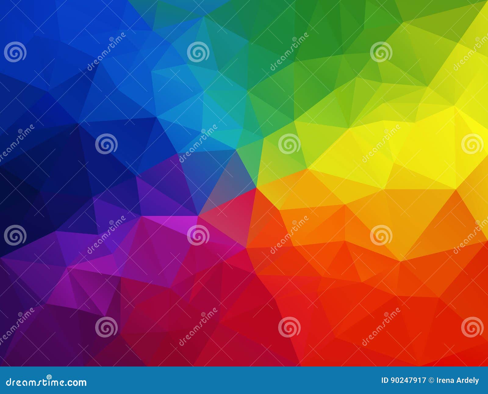  abstract polygon background with a triangle pattern in multi color - colorful rainbow spectrum