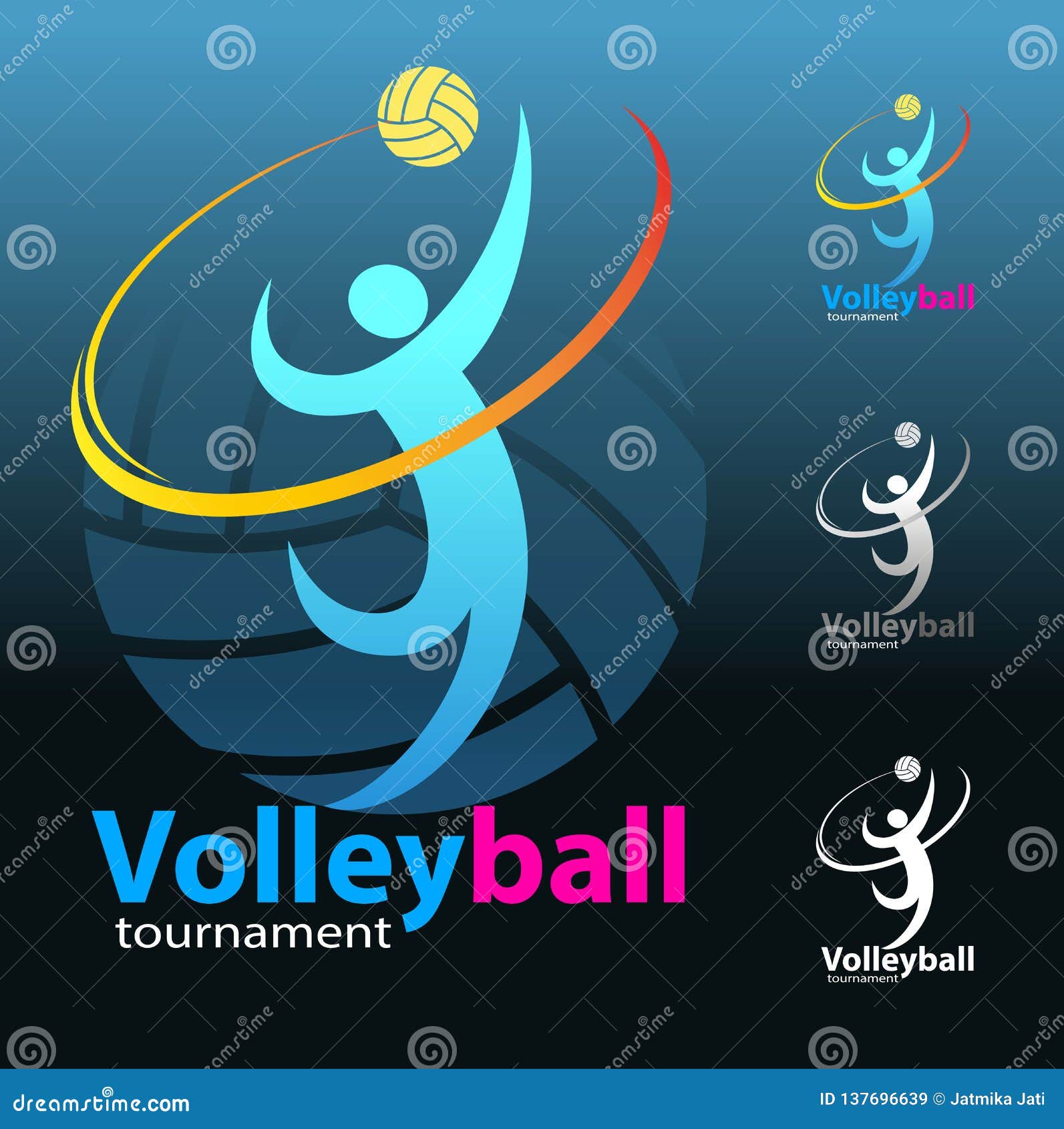 Volleyball Tournament Symbol Stock Vector - Illustration of female ...
