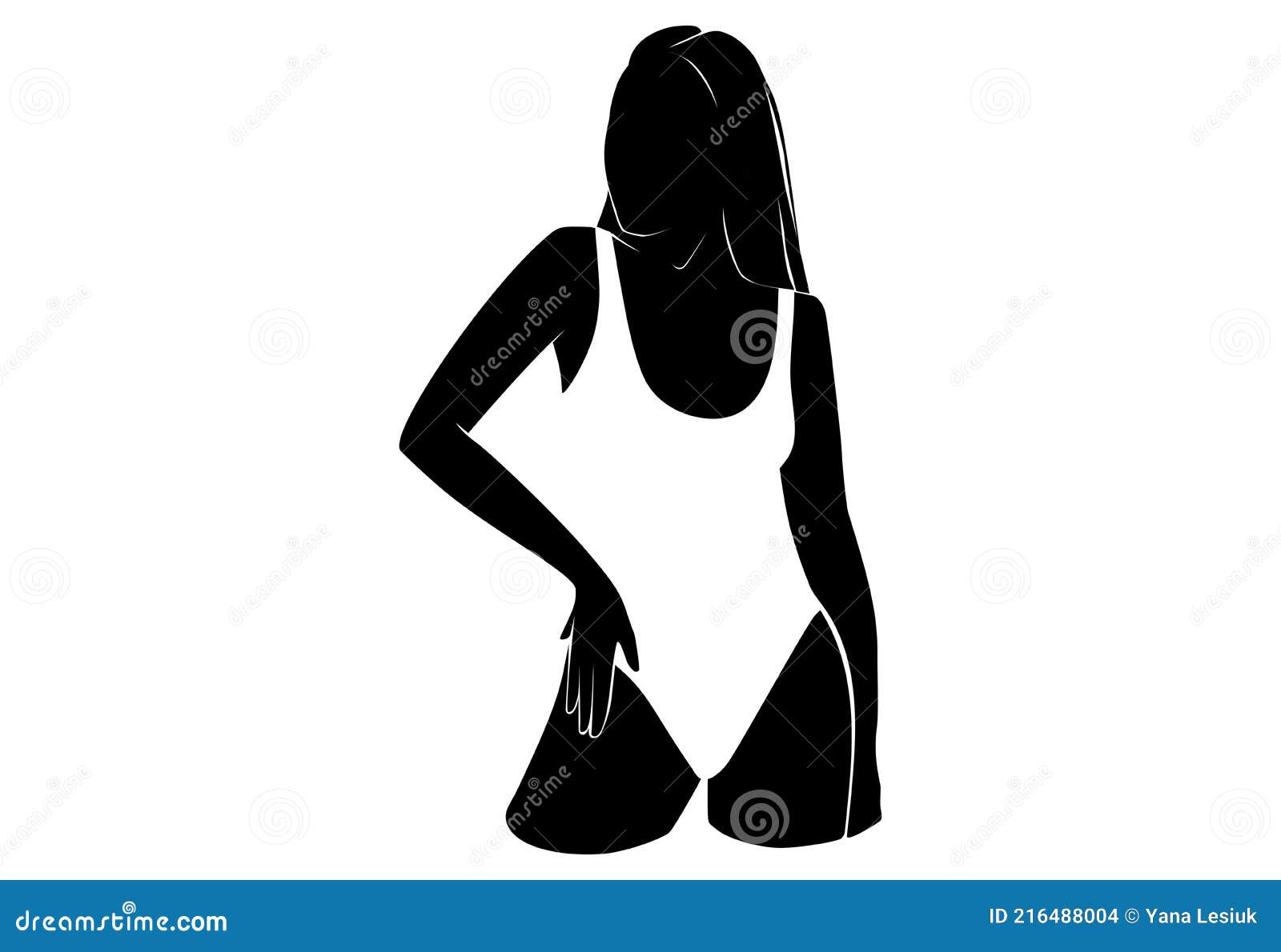 Vector Abstract Woman Silhouette In Bikini Swimsuit Girl At The Beach Female Body Stock