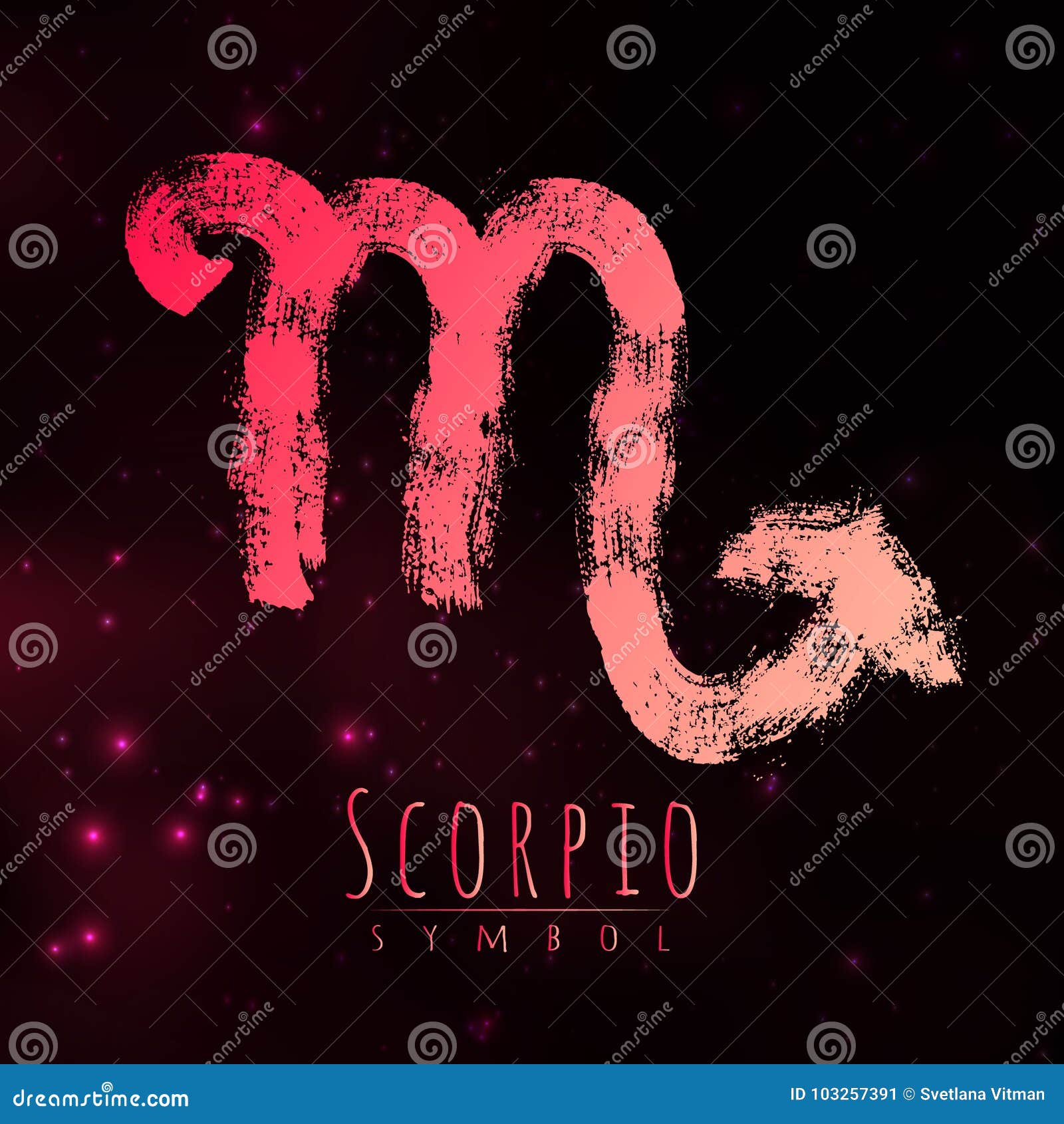 Vector Abstract Zodiac Sign Scorpio on a Dark Cosmic Background of the ...