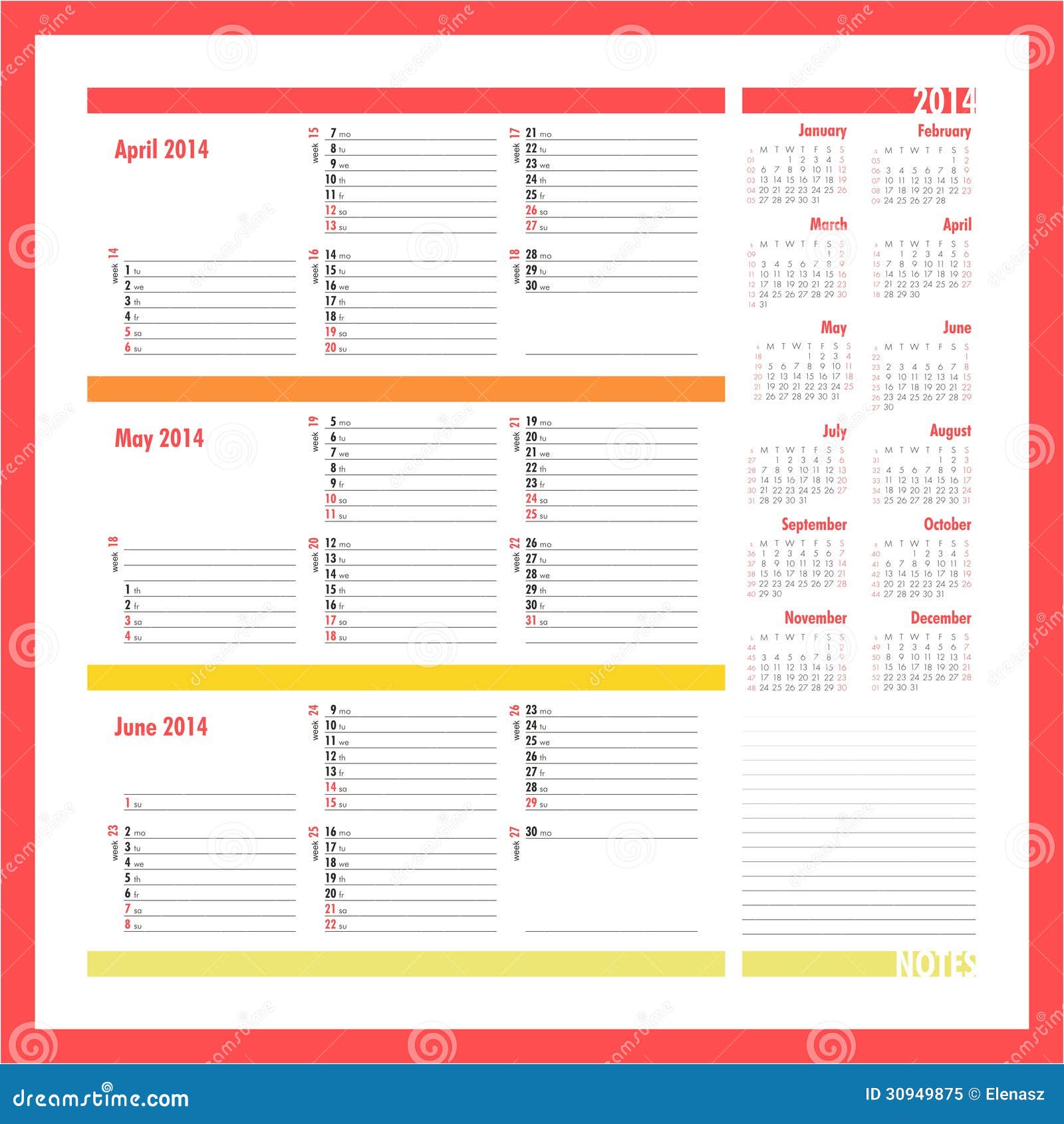 Calendario Abril 2014 Para Imprimir Icalendario Net