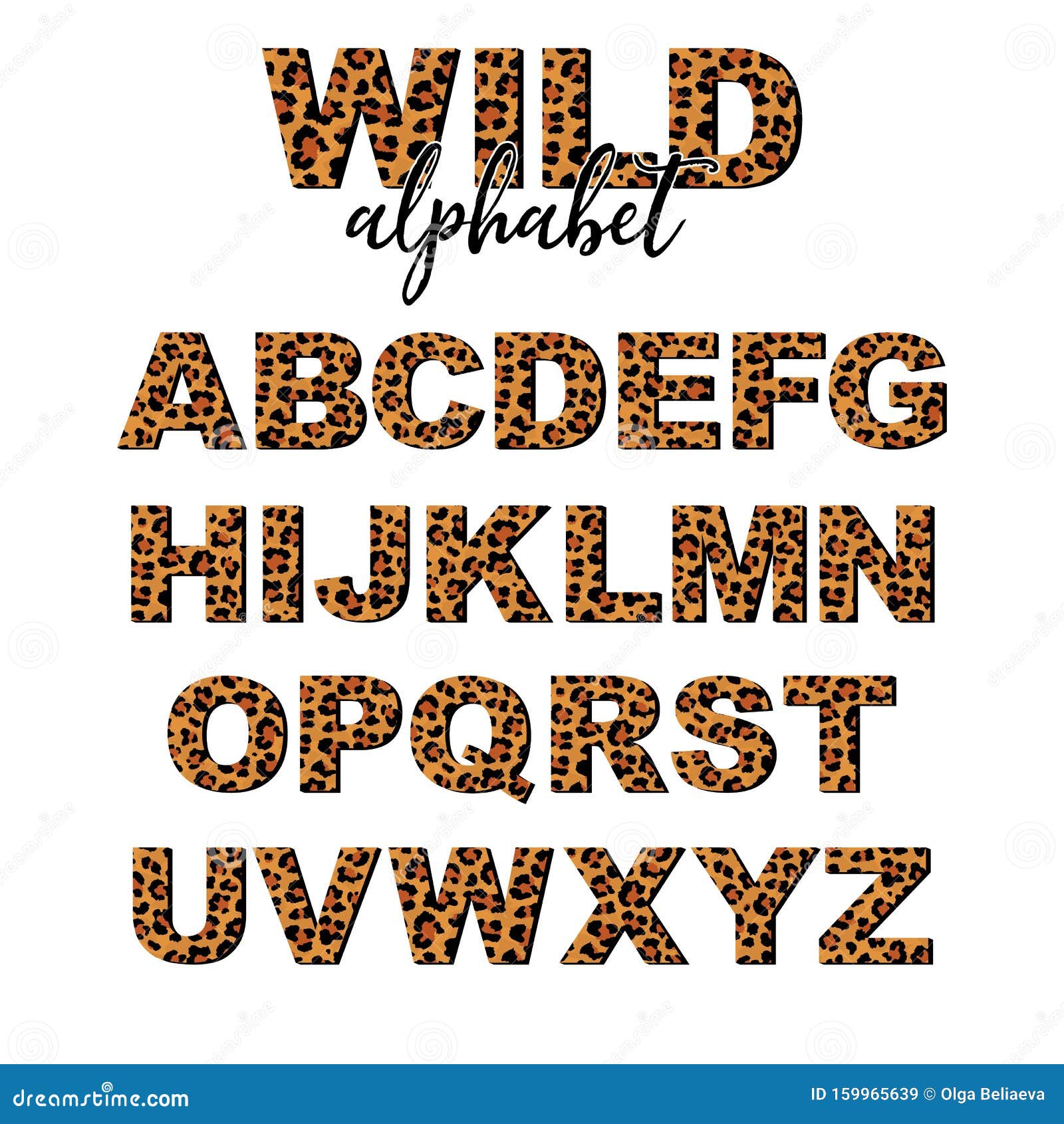 Download Vector Alphabet Of Capital Letters With Wild Leopard Skin ...