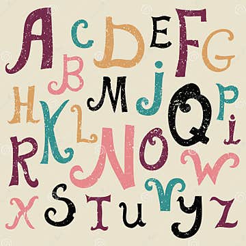 Vector Alphabet. Hand Drawn Letters. Letters of the Alphabet Stock ...