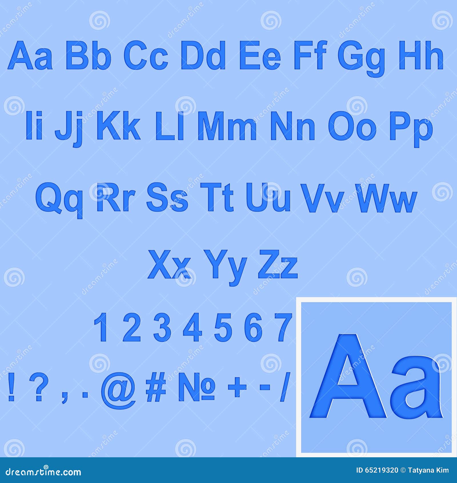 Vector Alphabet Set, the Letters Pressed into the Surface of the Paper Stock Illustration