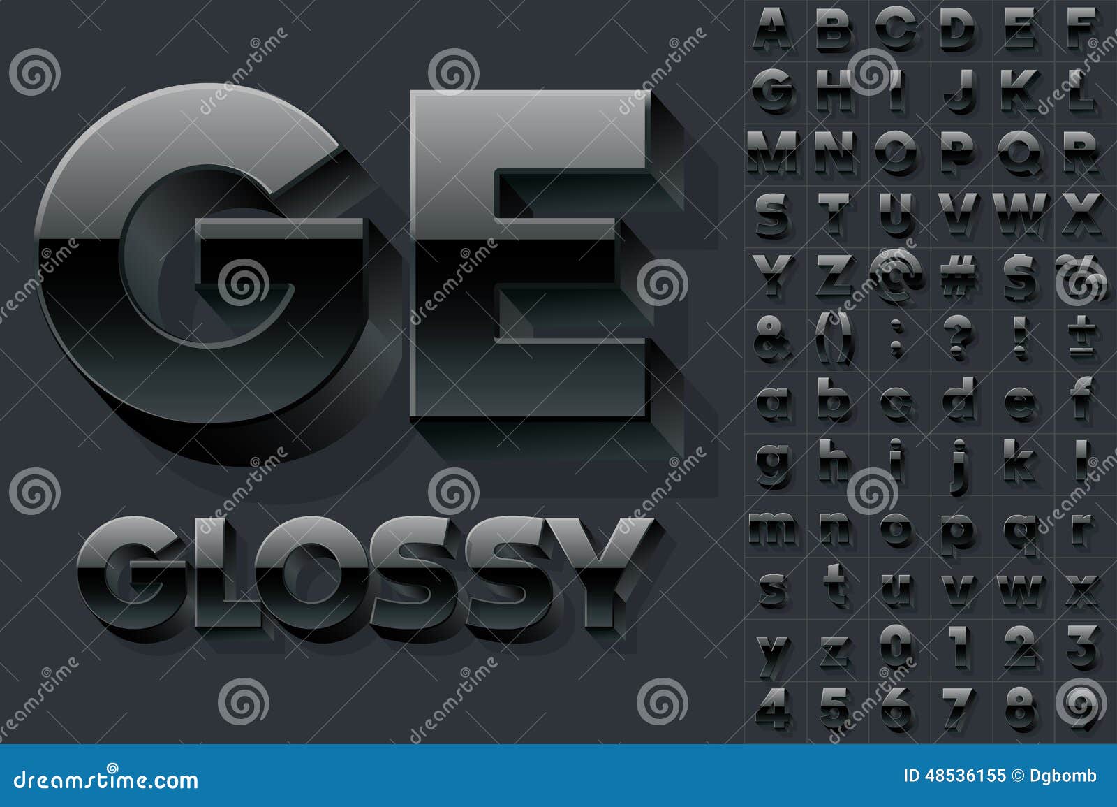 Download Vector Alphabet Of Simple 3d Glossy Letters Stock Vector ...