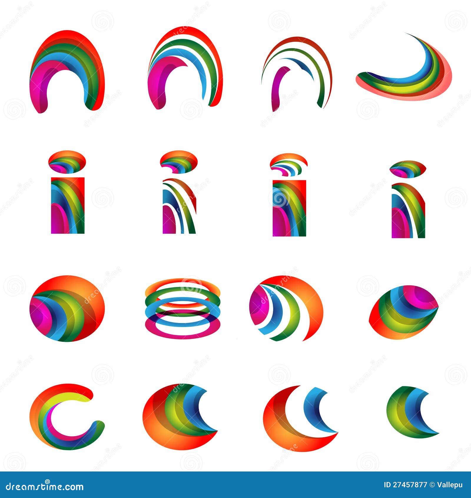 Vector Alphabet Vibrant Logo Designs Version 2 Royalty Free Stock 