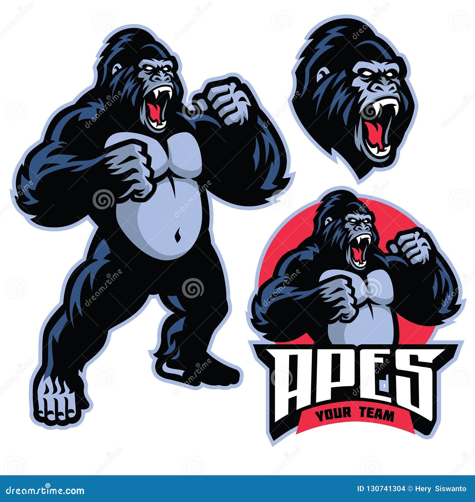 angry gorilla mascot standing