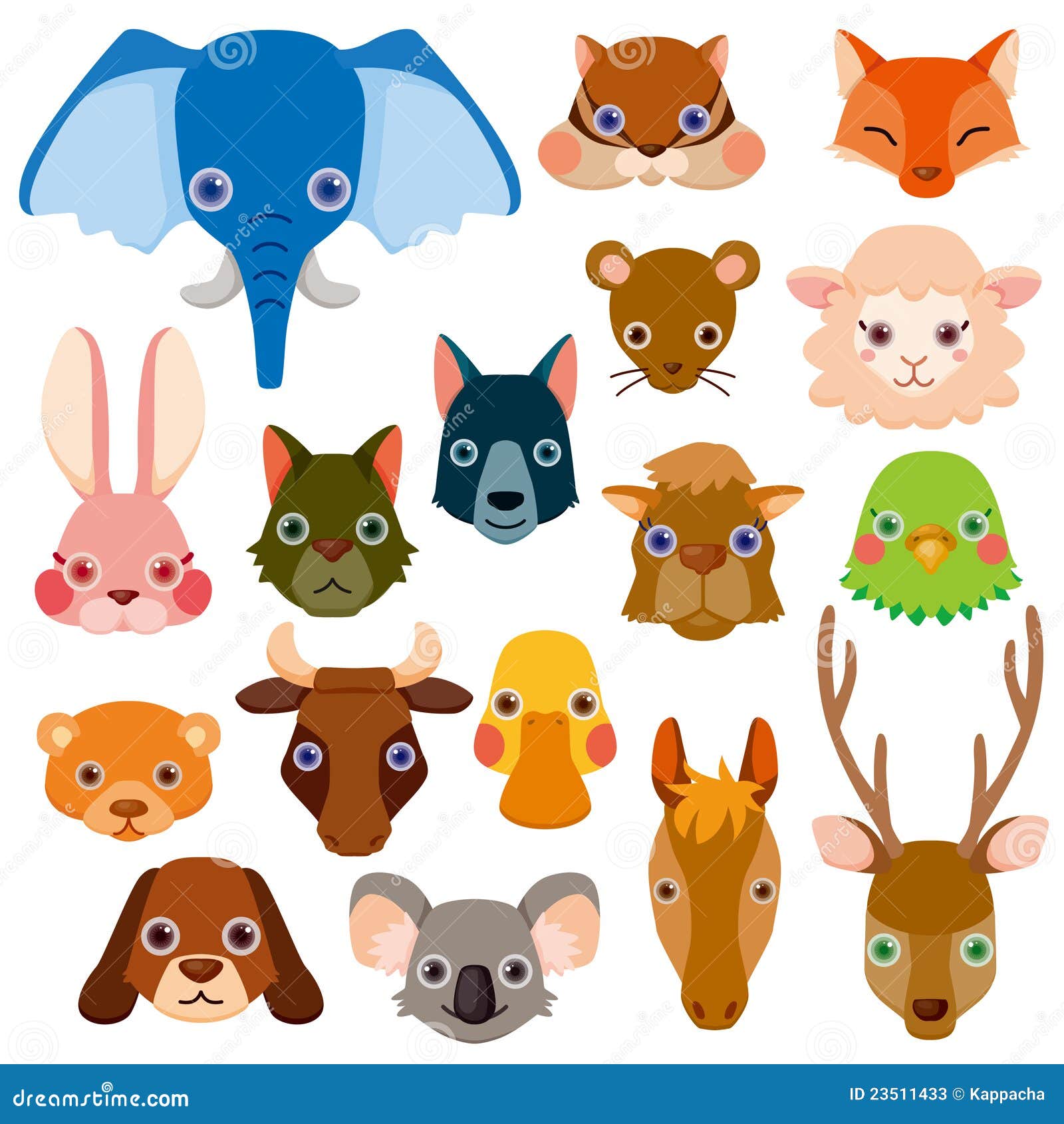 Vector animal head icons stock vector. Illustration of character - 23511433
