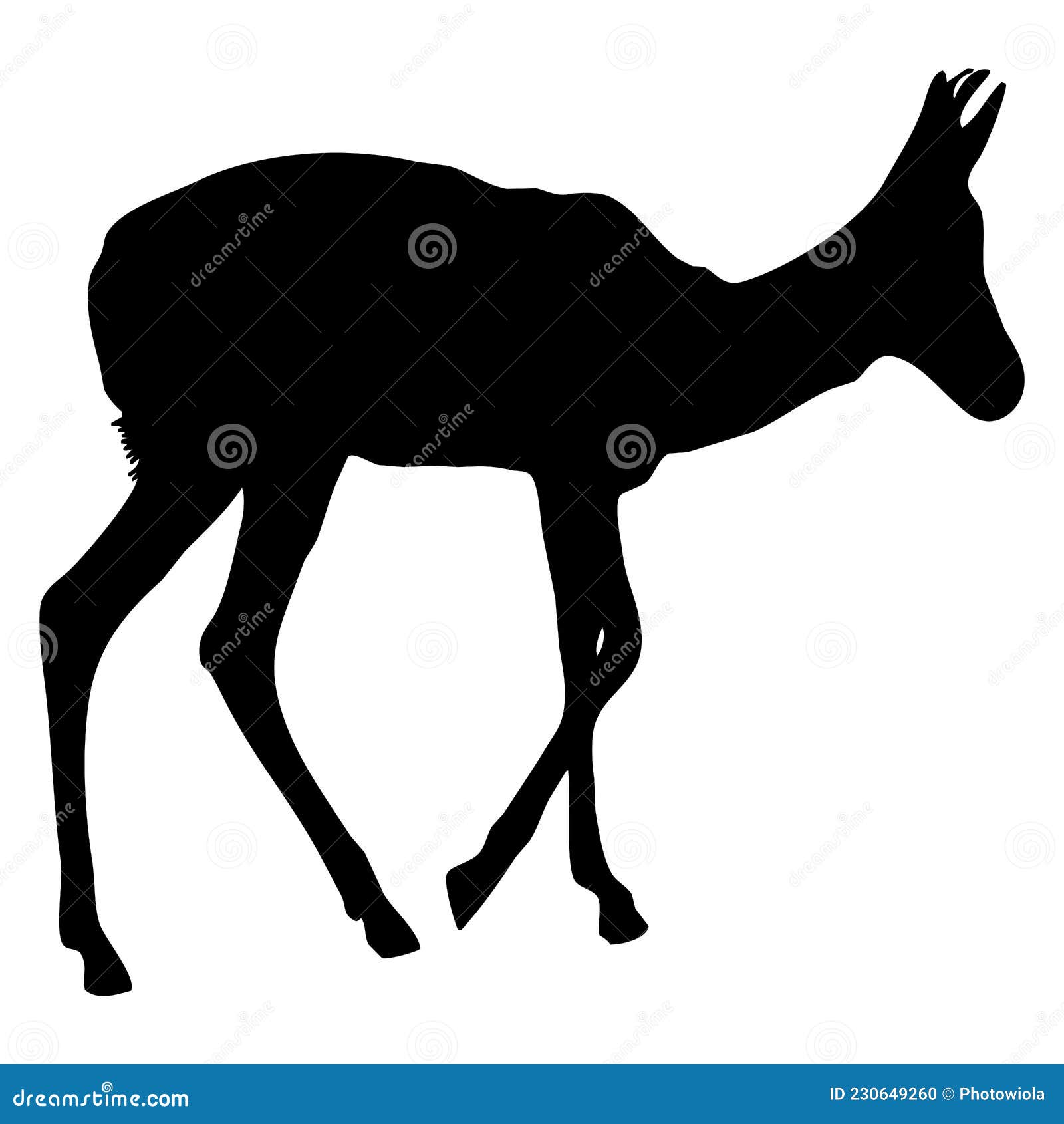 Vector Animal Illustration. Black Gazelle on a White Background Stock  Vector - Illustration of fauna, icon: 230649260