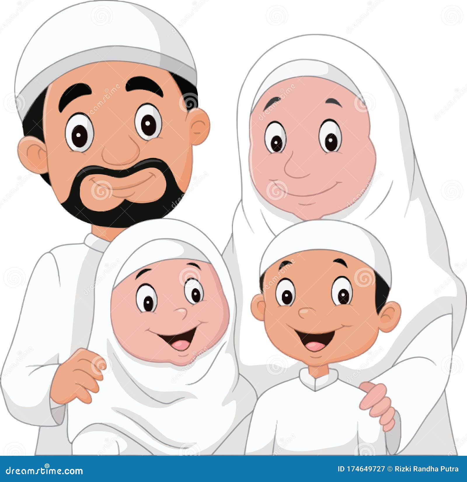 Vector and Animation of Muslim Families Stock Vector - Illustration of  happy, muslim: 174649727