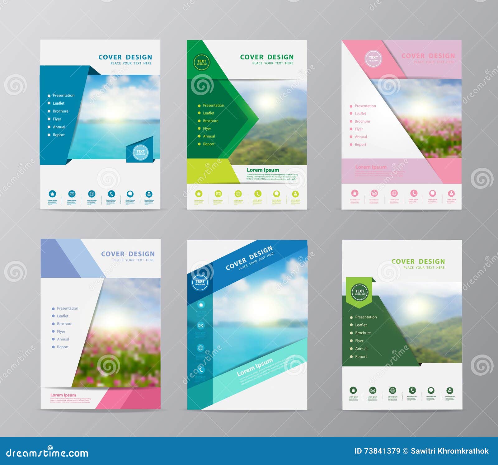 Vector Annual Report Brochure Flyer Design Nature Landscape Background Stock Vector Illustration Of Banner Elements