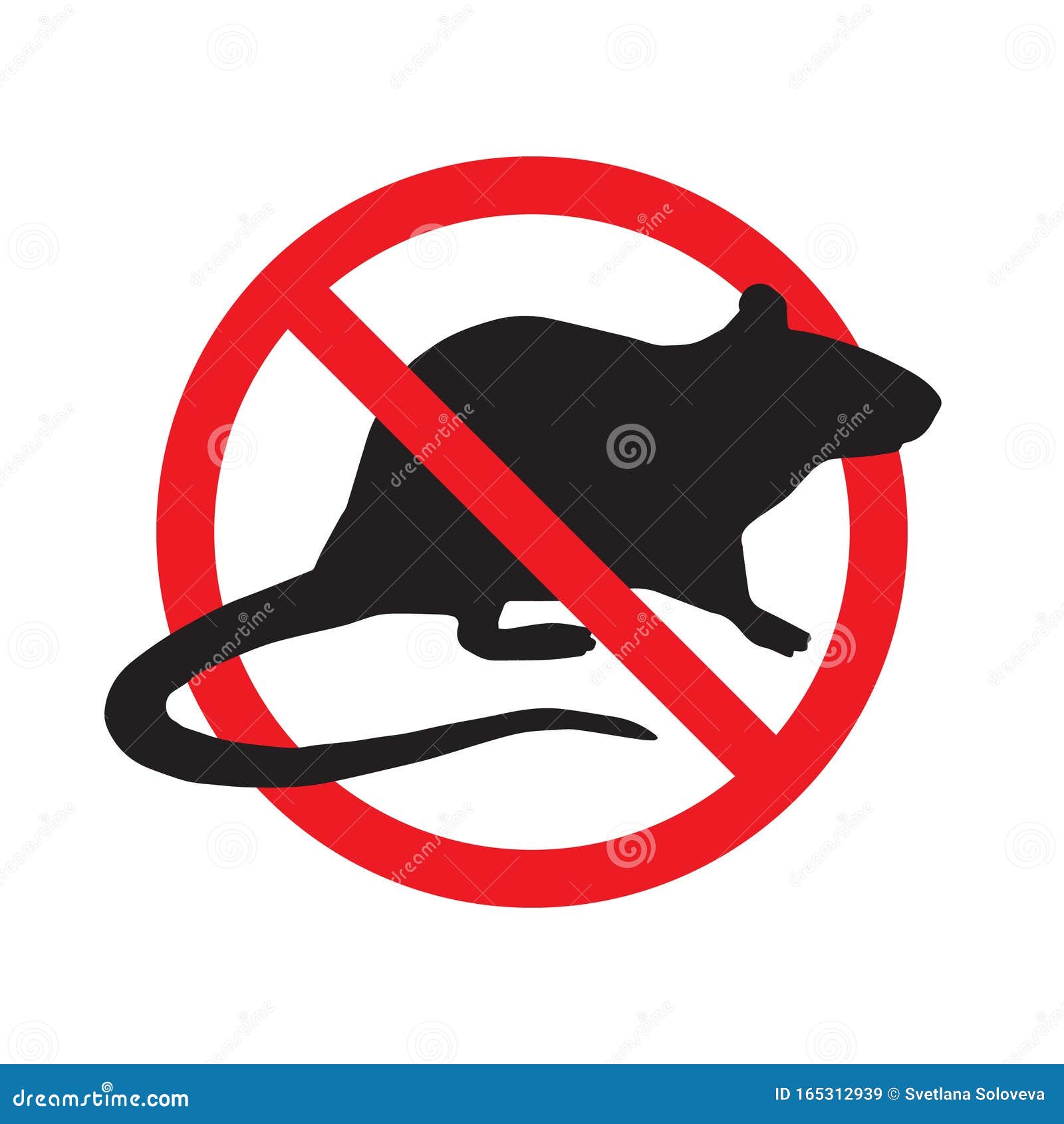 Beste Vector Anti Pest Sign With Rat Under Red Circle Stock Illustration RQ-03