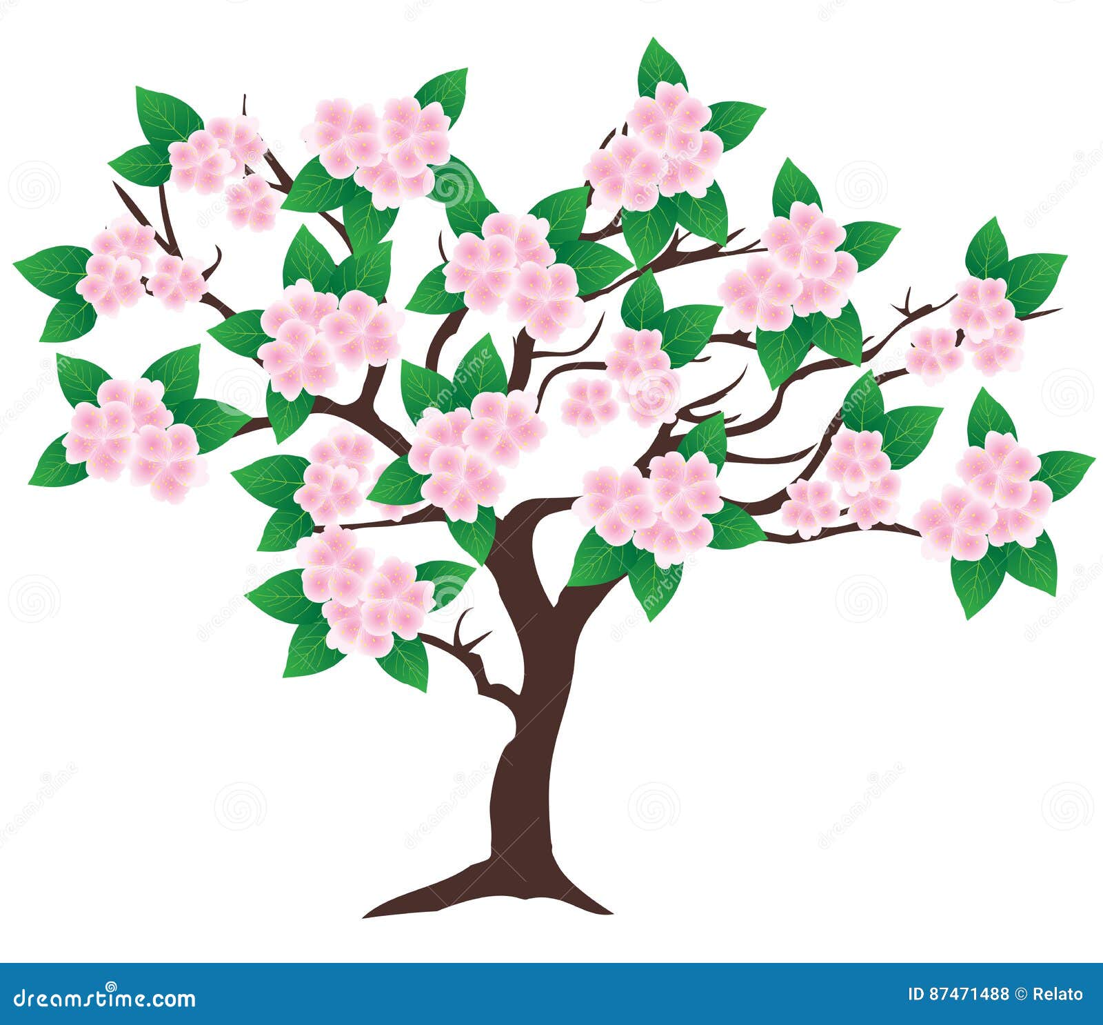 Vector apple blossom tree stock vector. Illustration of bloom 87471488
