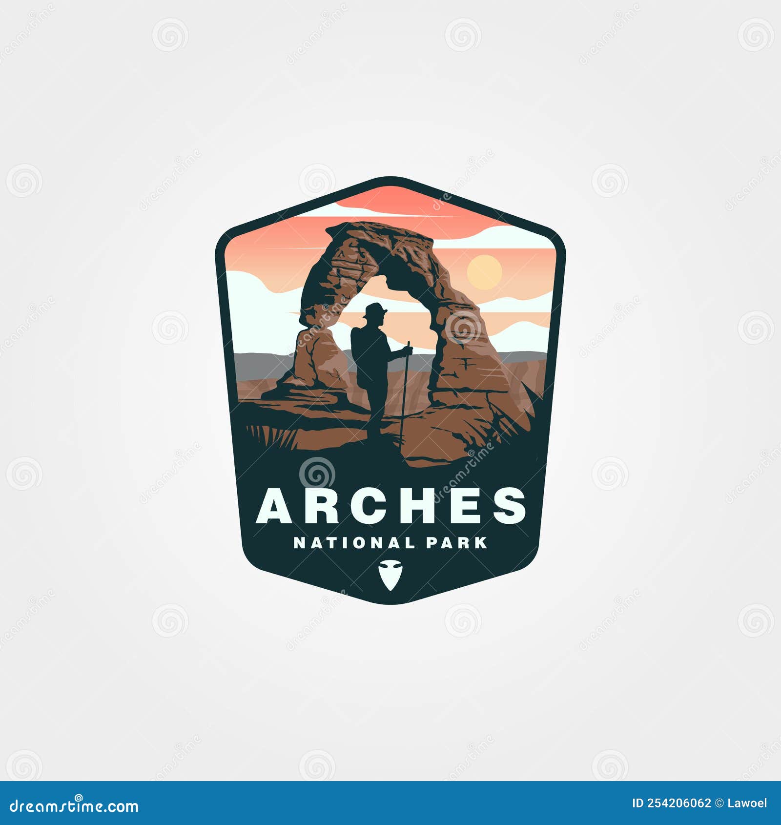  of arches national park vintage logo   