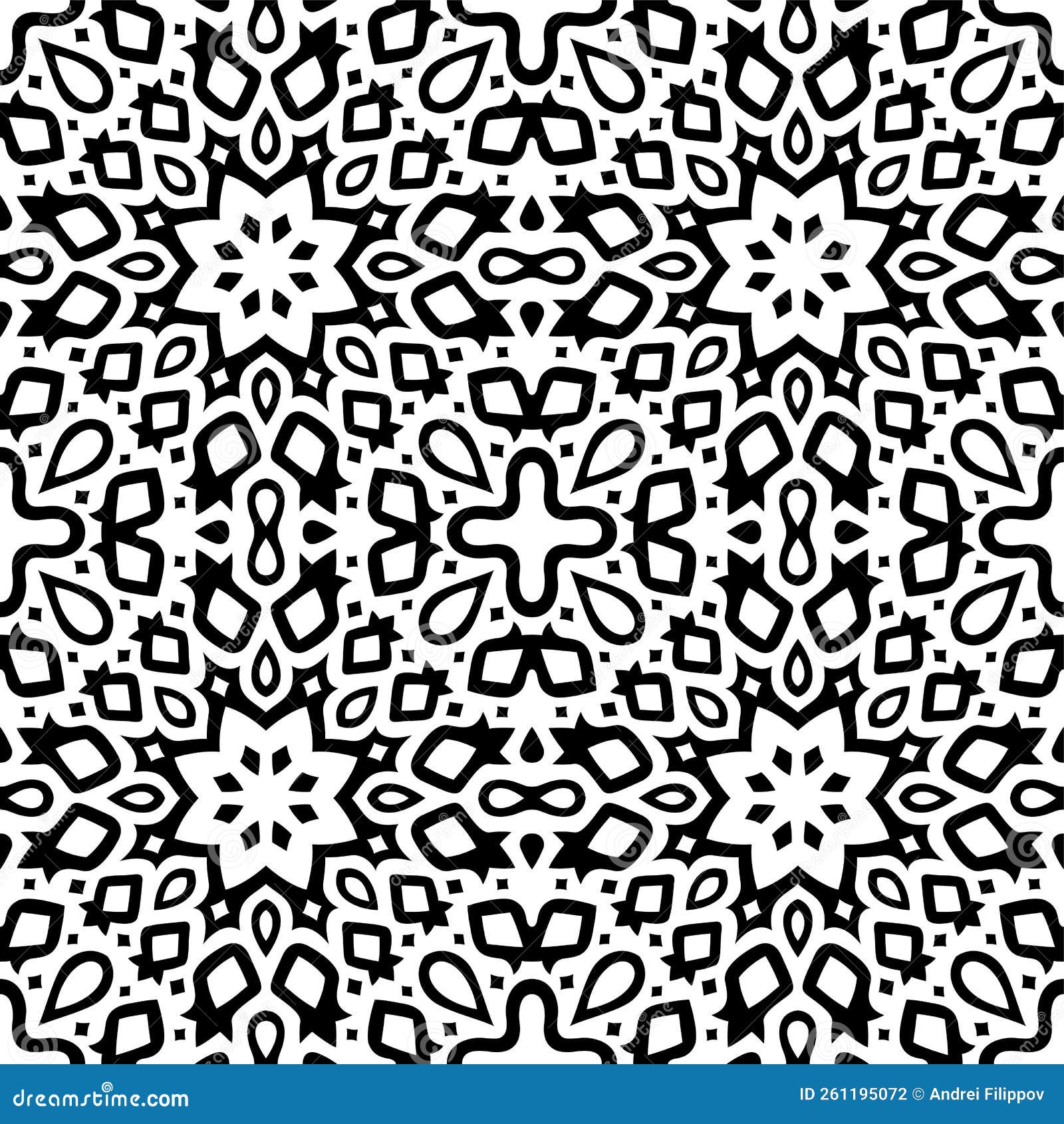 Vector Art with Black Geometric Tile Pattern Stock Vector