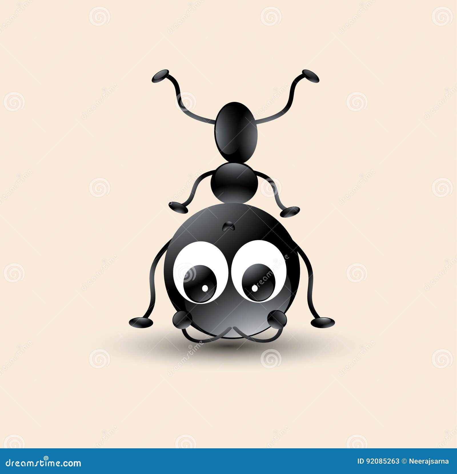 Vector Art of Cute / Funny Ant Cartoon for Books Stock Vector -  Illustration of comics, drawing: 92085263