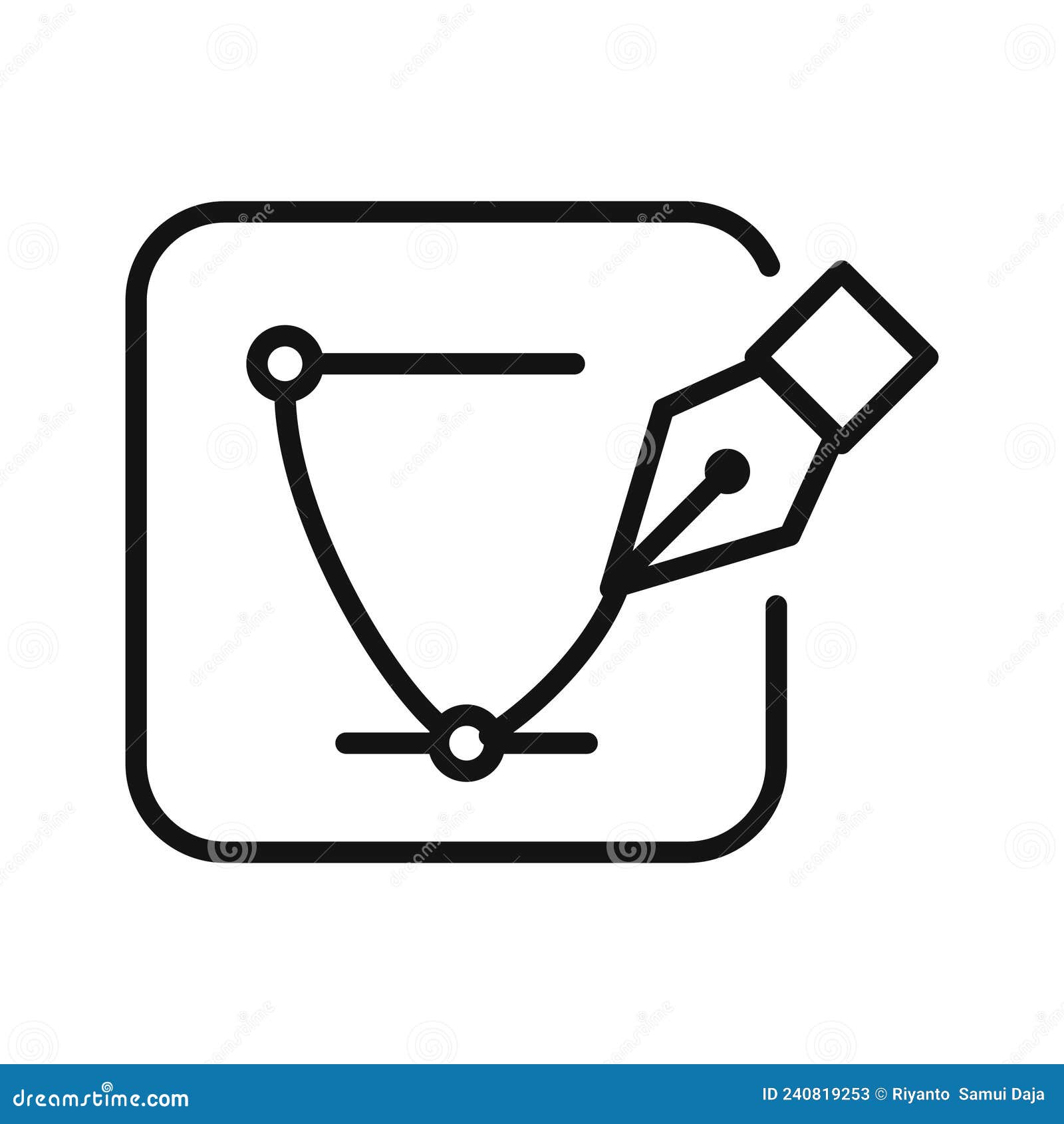 Vector Art Icon Black and White Illustration Stock Vector