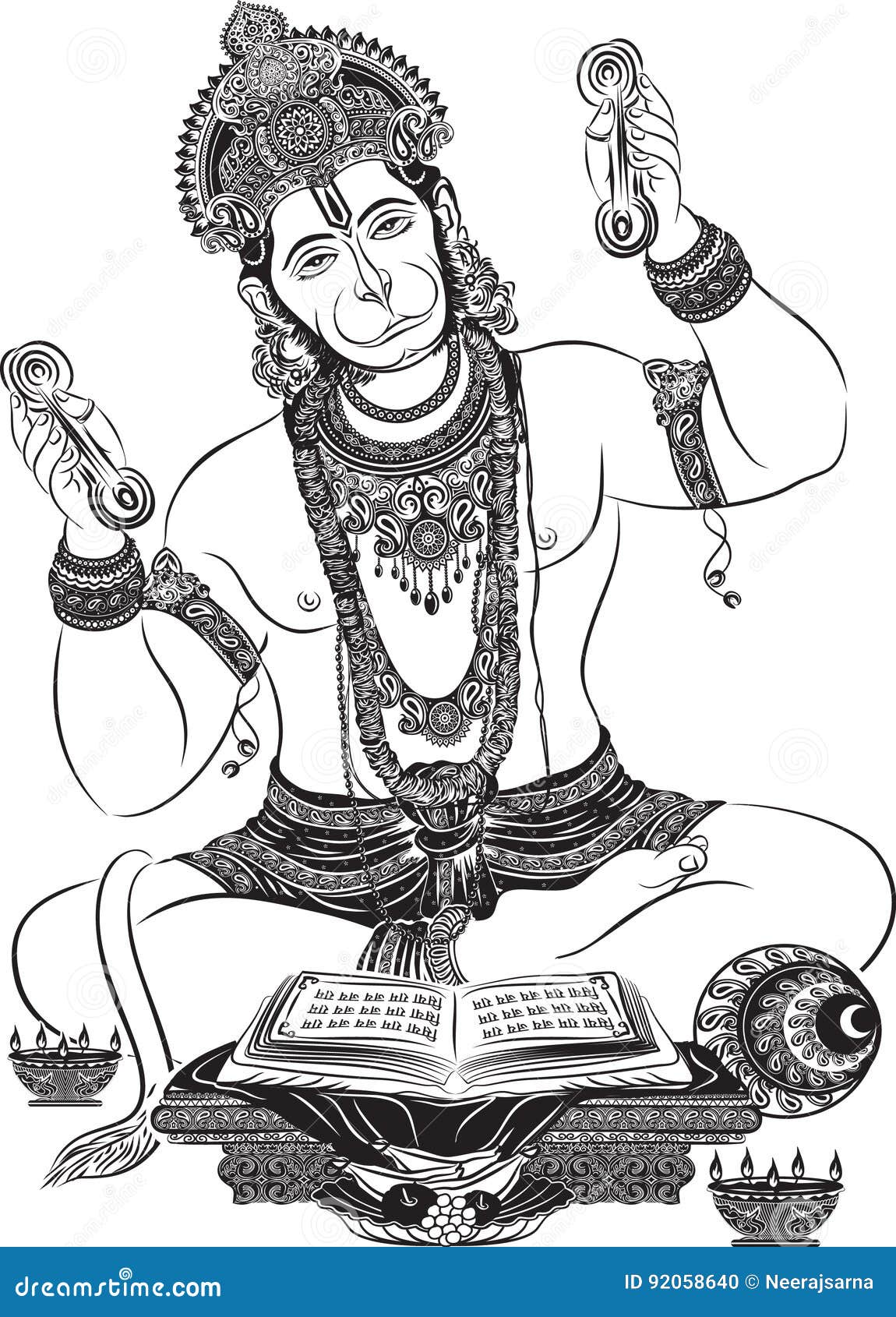 Marvelous Pencil Sketch Of Hanuman JI - Desi Painters