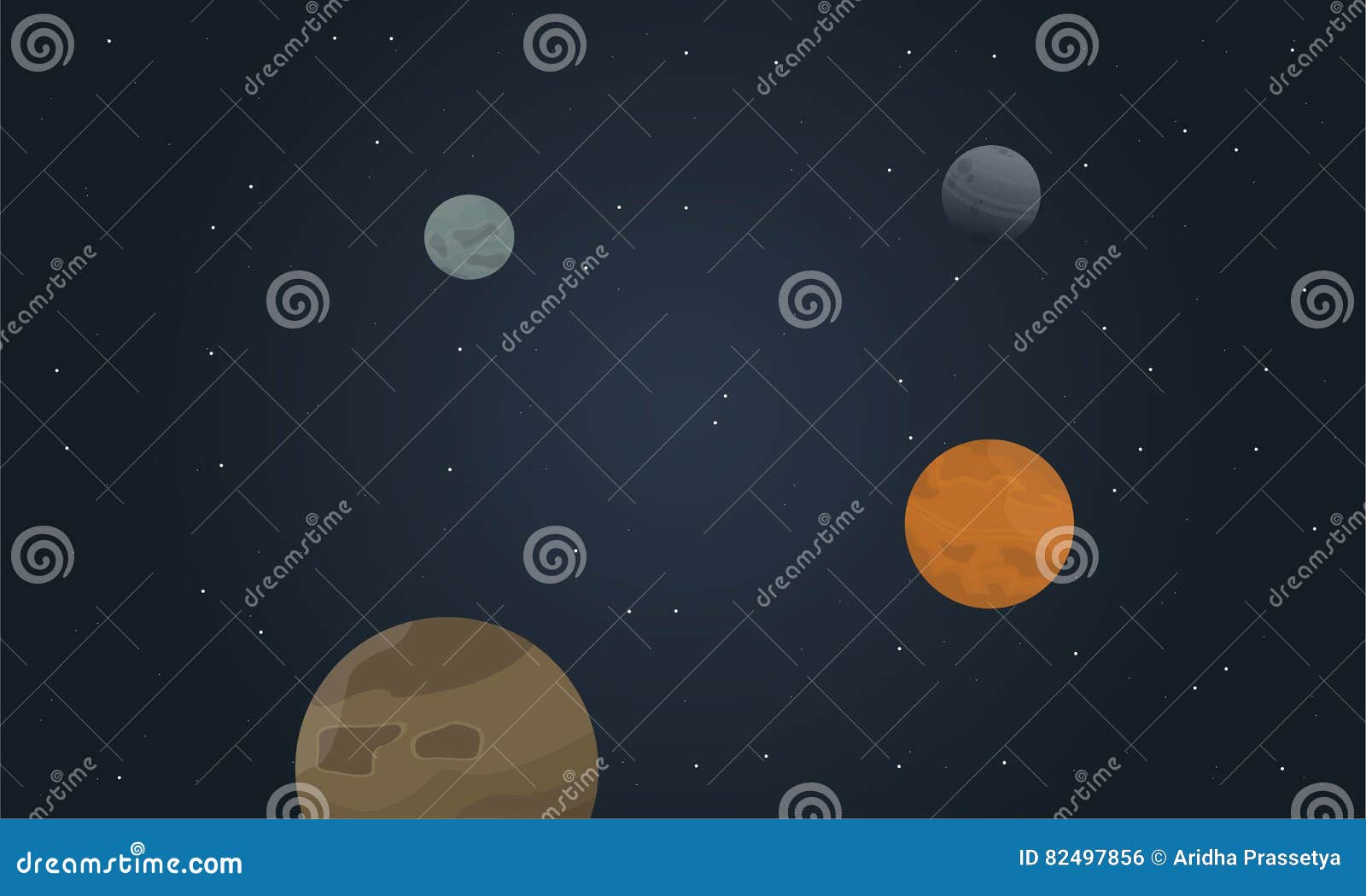 Vector Art of Space Beautiful Landscape Stock Vector - Illustration of