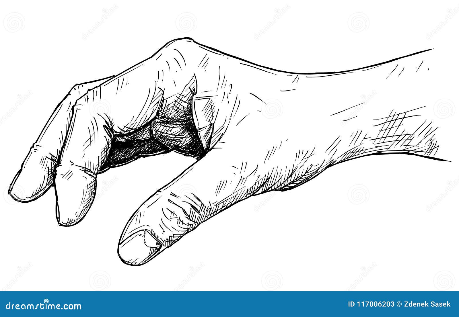 Vector Artistic Illustration Or Drawing Of Hand Holding Something