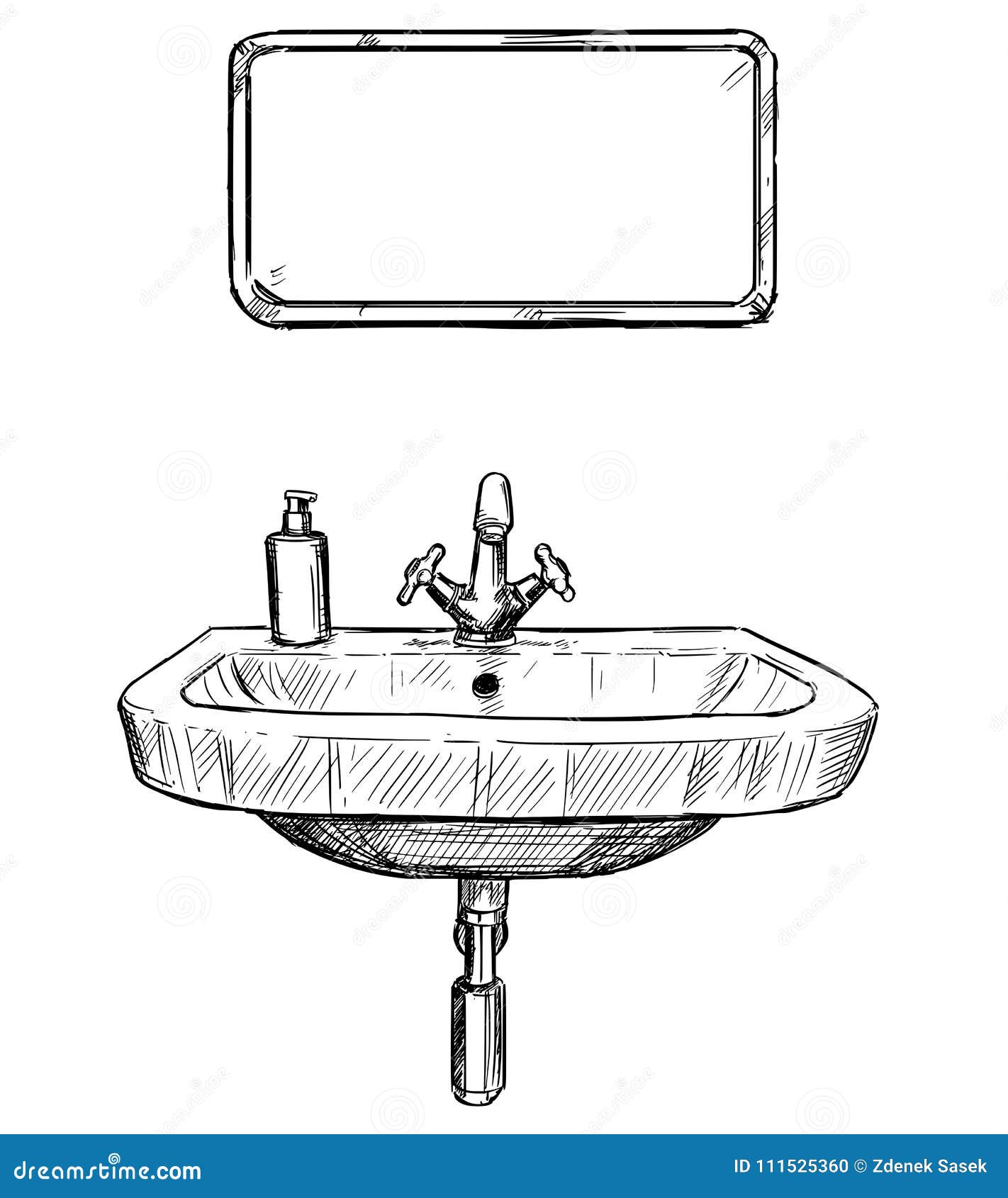 Kitchen sink tap and liquid soap bottle Sketch drawing Иллюстрация Stock   Adobe Stock