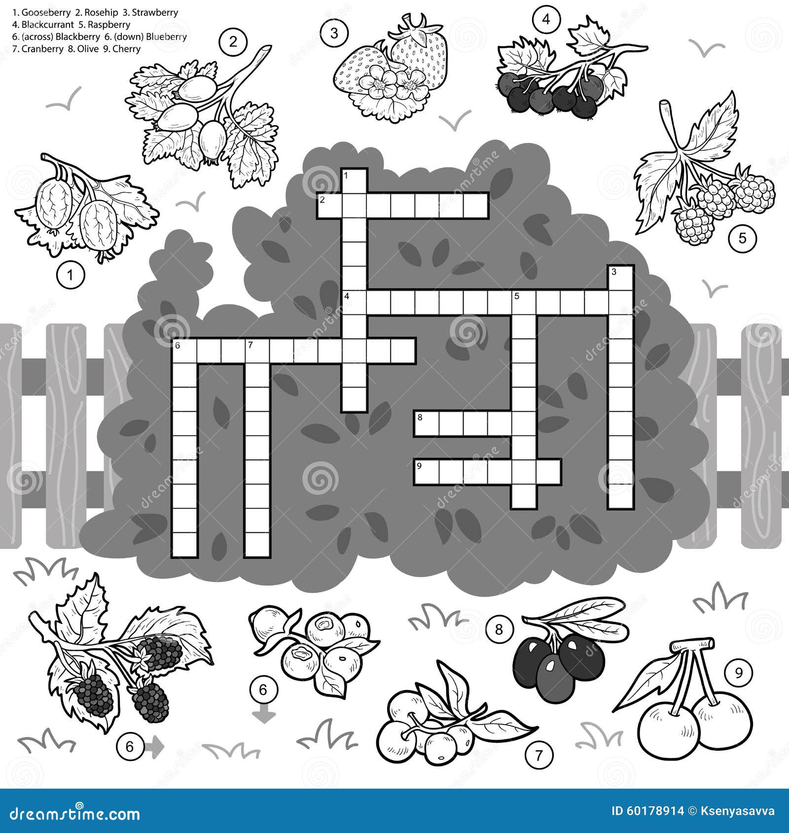 Blueberry coloring page vector folha de trabalho educacional