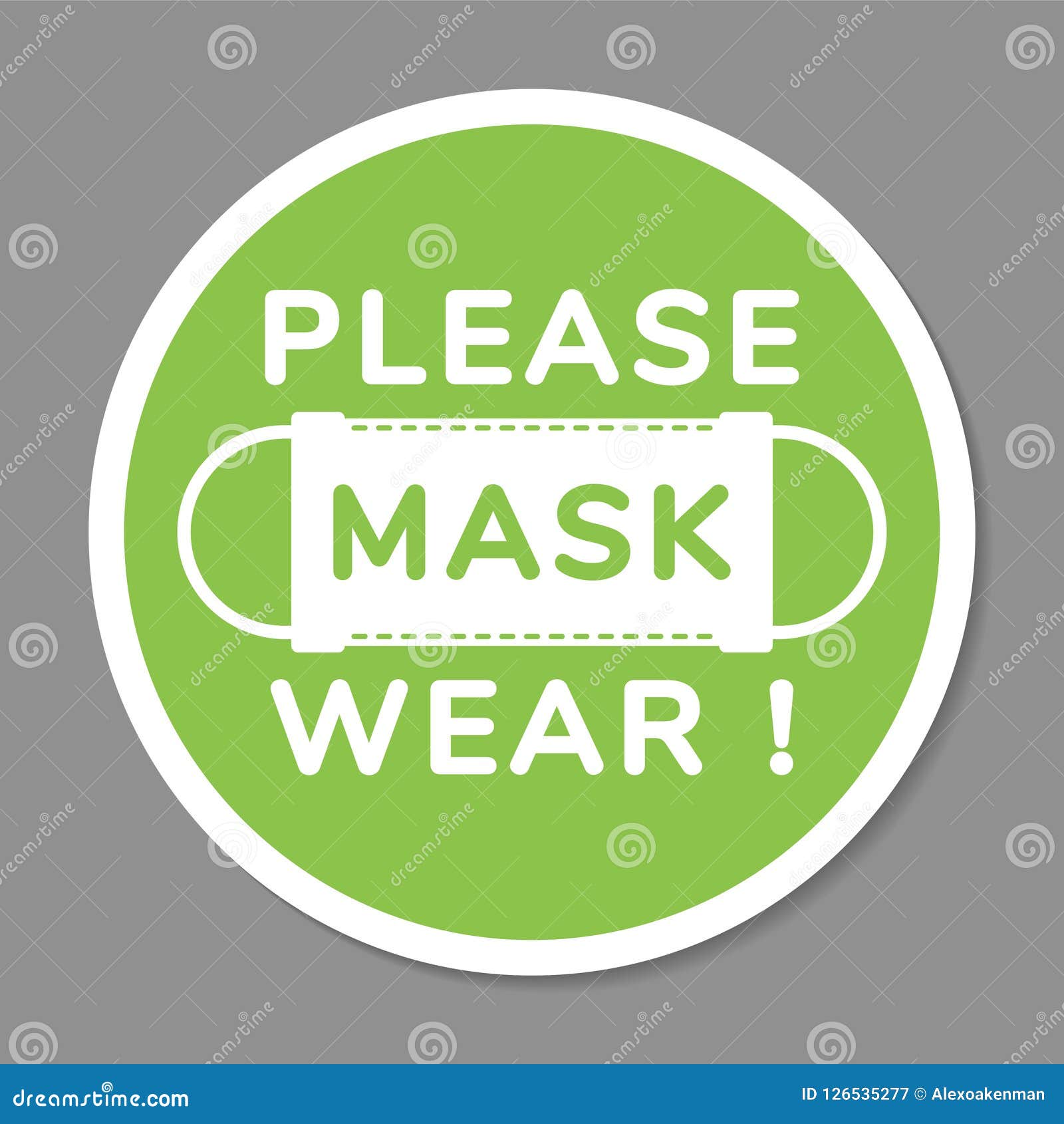  attention sign, please wear face mask, in flat style