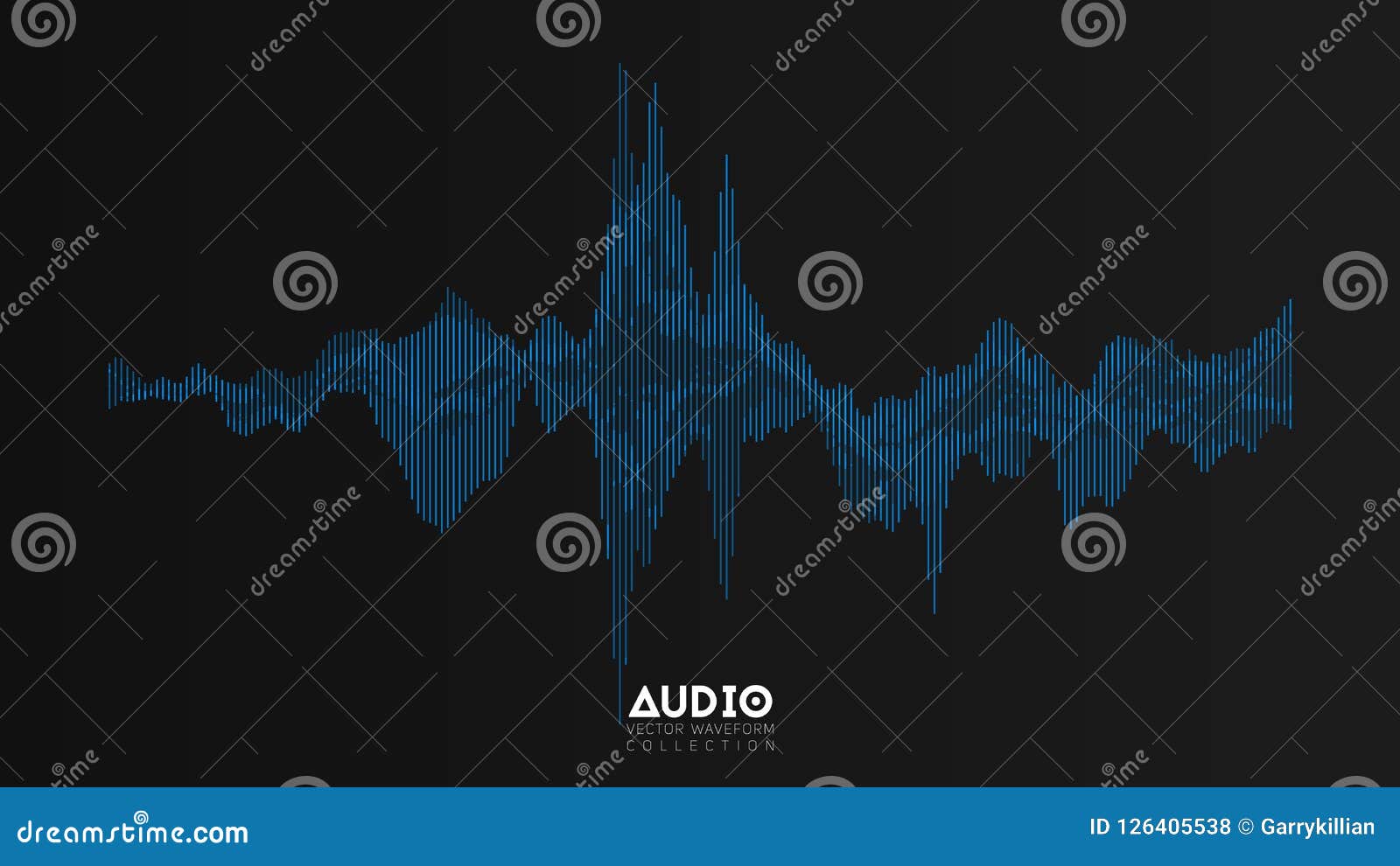 Vector Audio Wavefrom. Abstract Music Waves Oscillation. Futuristic