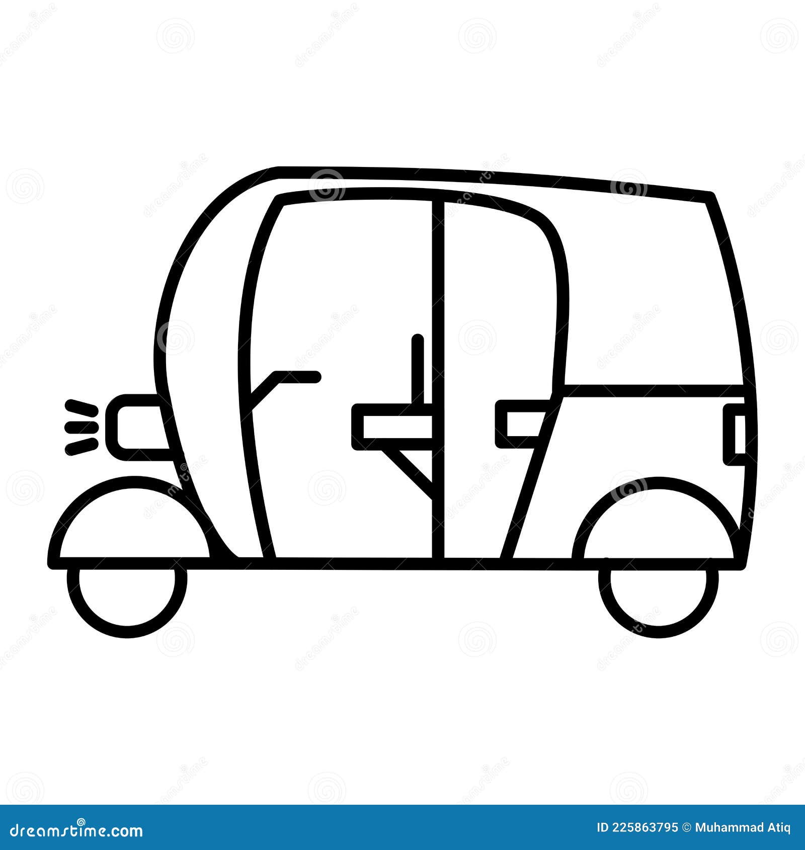 How to draw auto rickshaw step by step for beginners