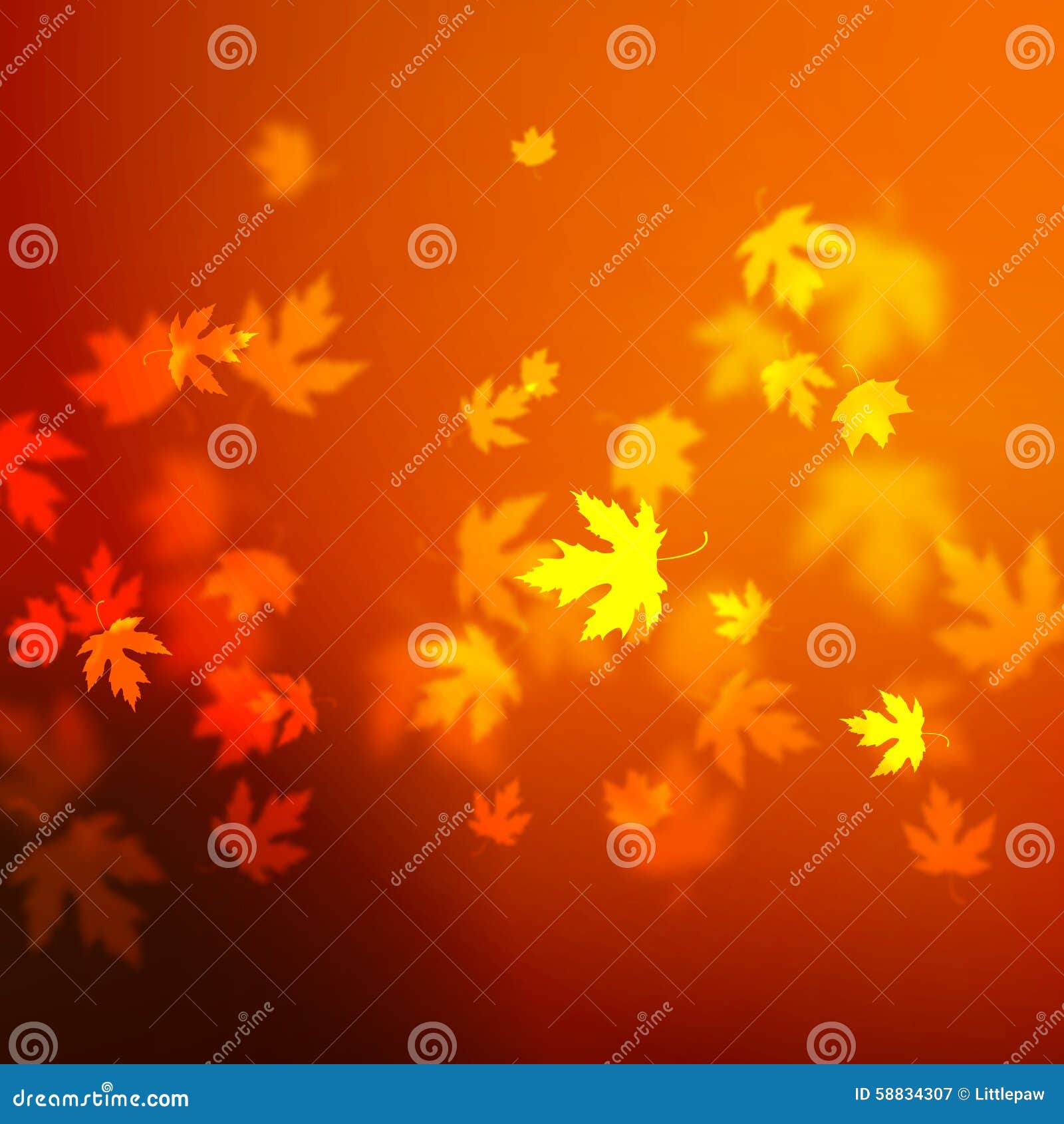  autumn leaves background , unfocused blurred red maple leaves backdrop