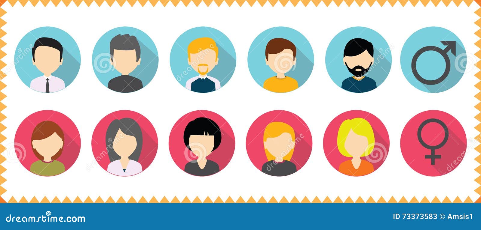  avatar profile icon set - set of people faces icons
