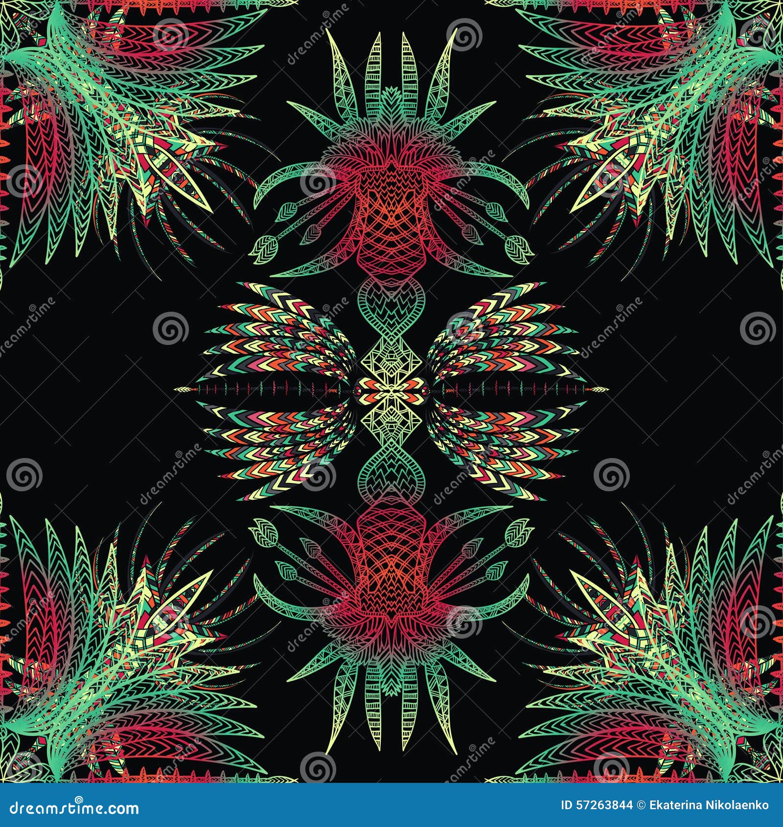 Vector Aztec Geometric Seamless Pattern Stock Vector 