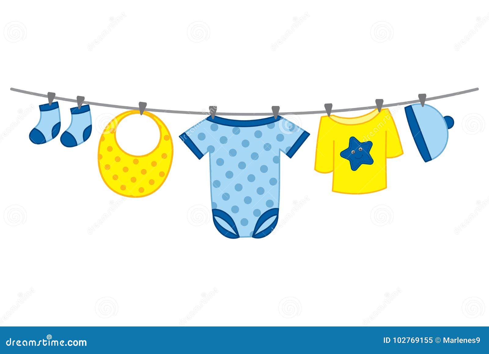 Farmhouse Blue Baby Clothes Nursery ClipArt Commercial OK Clothes ...