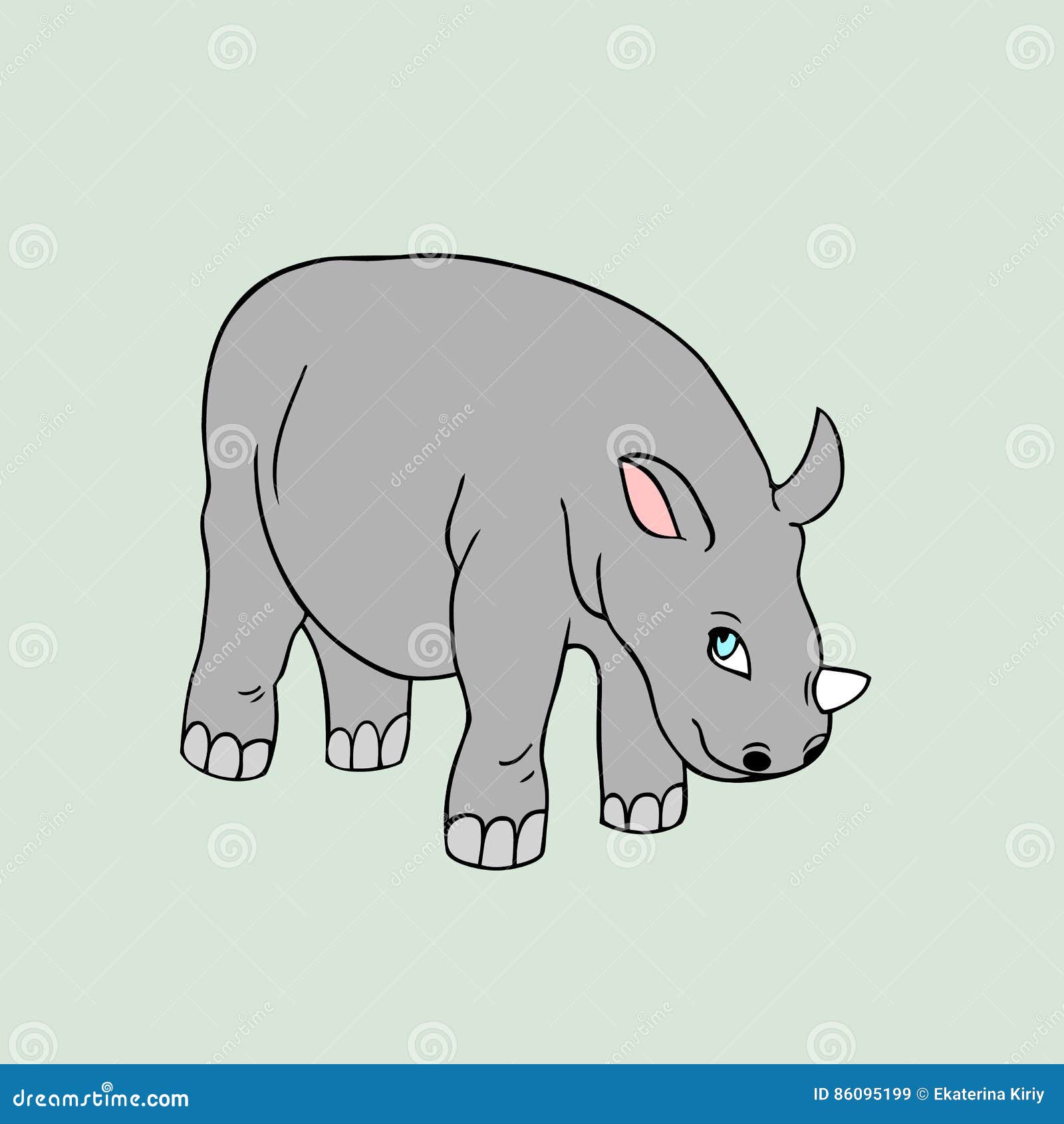 Vector Baby Rhino . Cartoon Illustration Stock ...