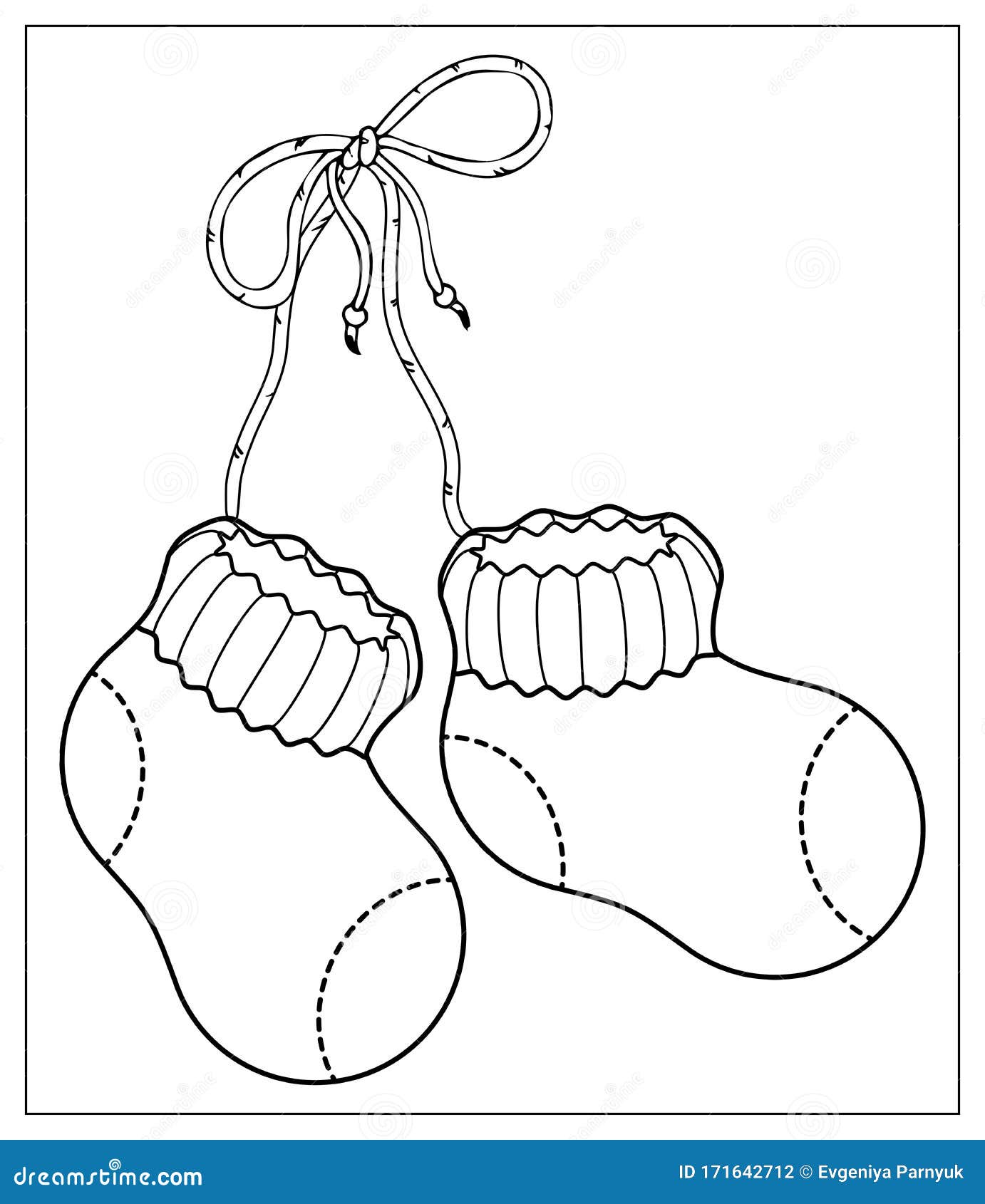 Vector Baby Socks Silhouette. Isolated Elements on a White Background