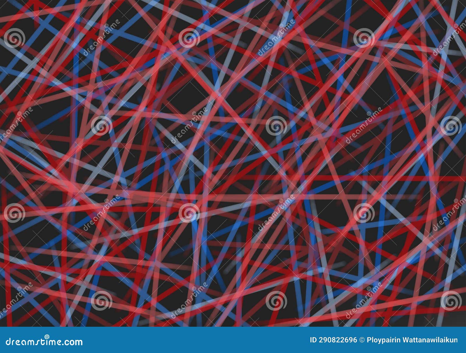 Vector Background, Black, Alternating Pattern of Red and Blue Lines