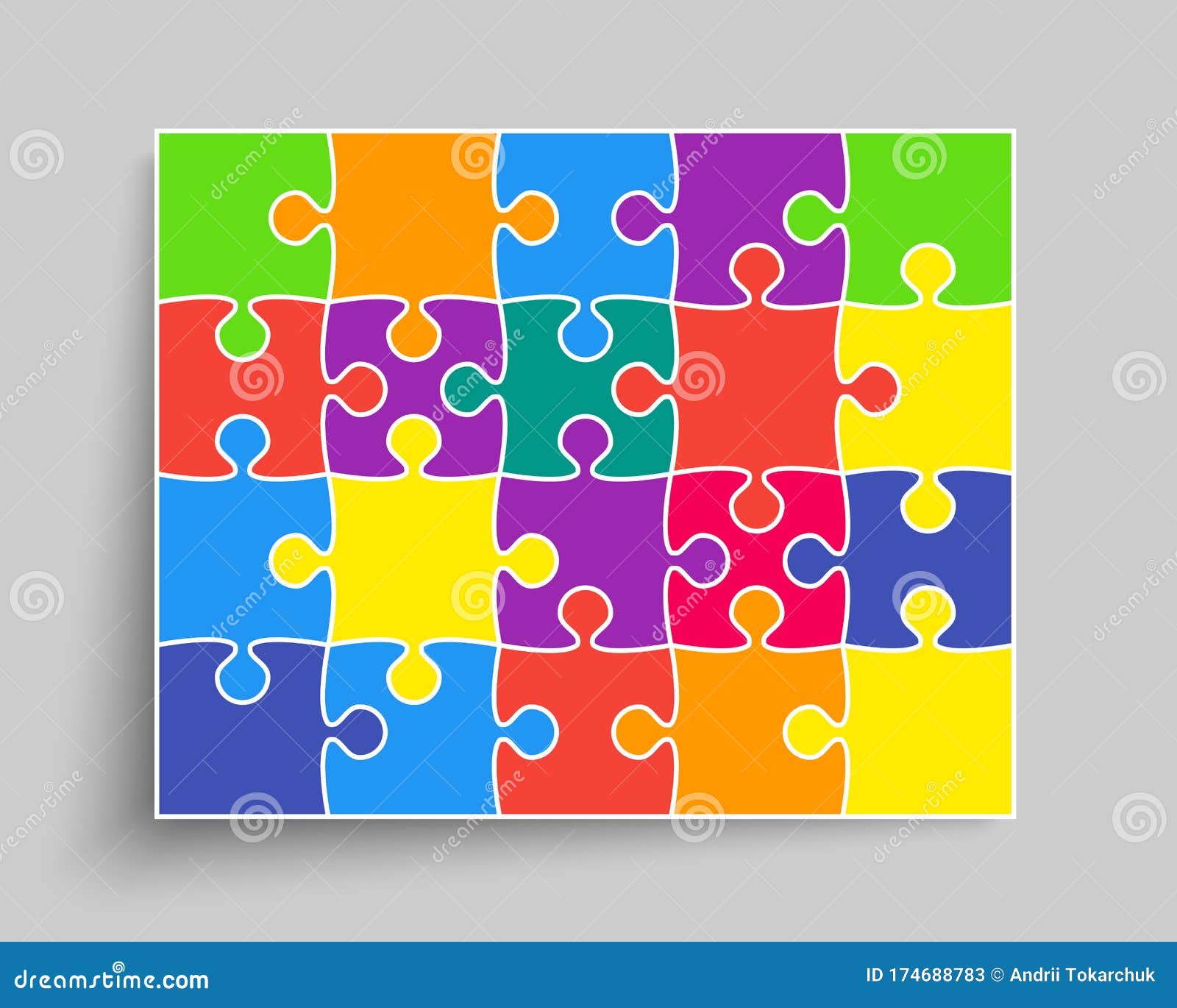Vector Background Color Piece Puzzle Frame Jigsaw Stock Vector