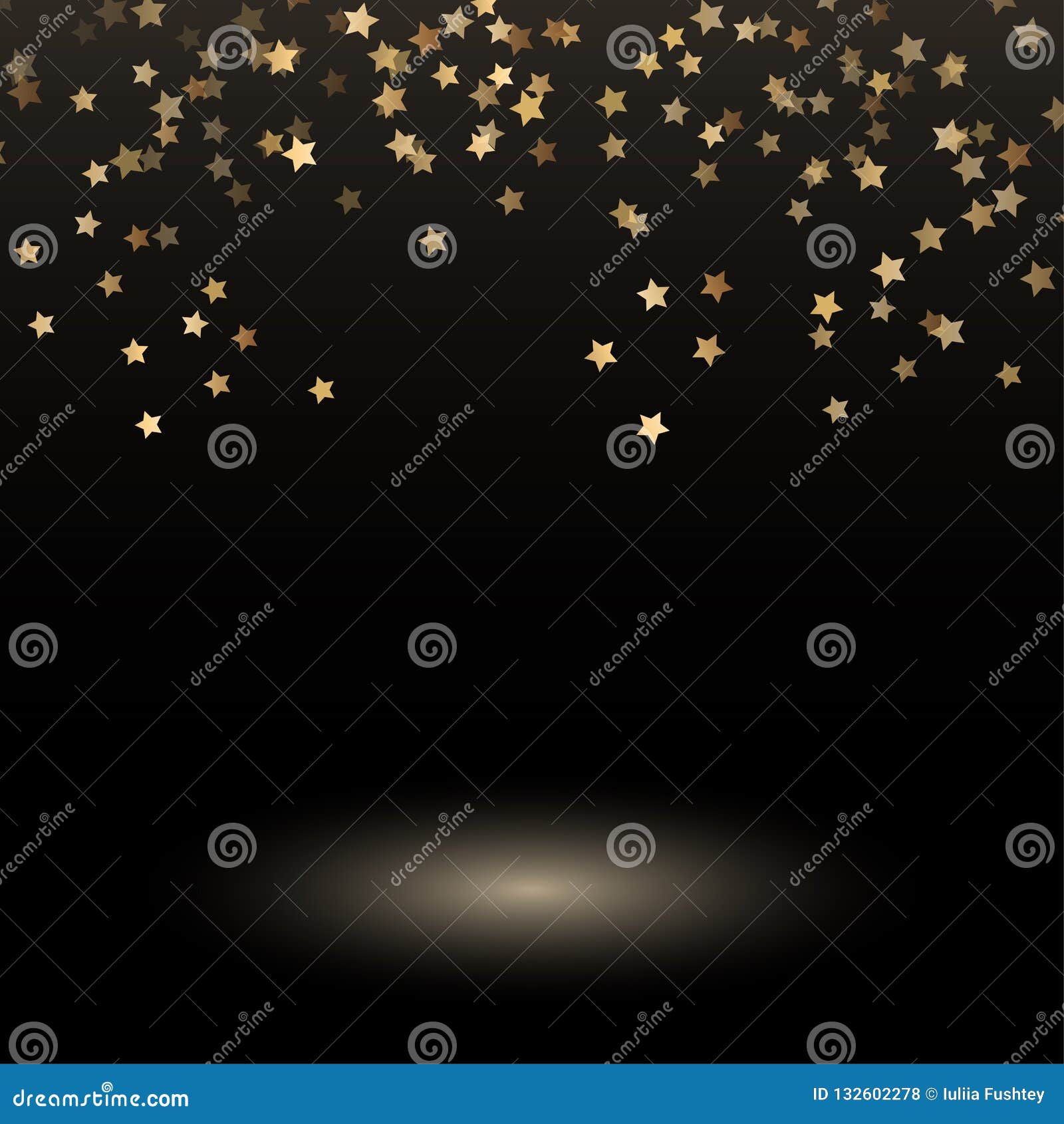 Vector Background with Falling Golden Stars Template Stock Illustration ...