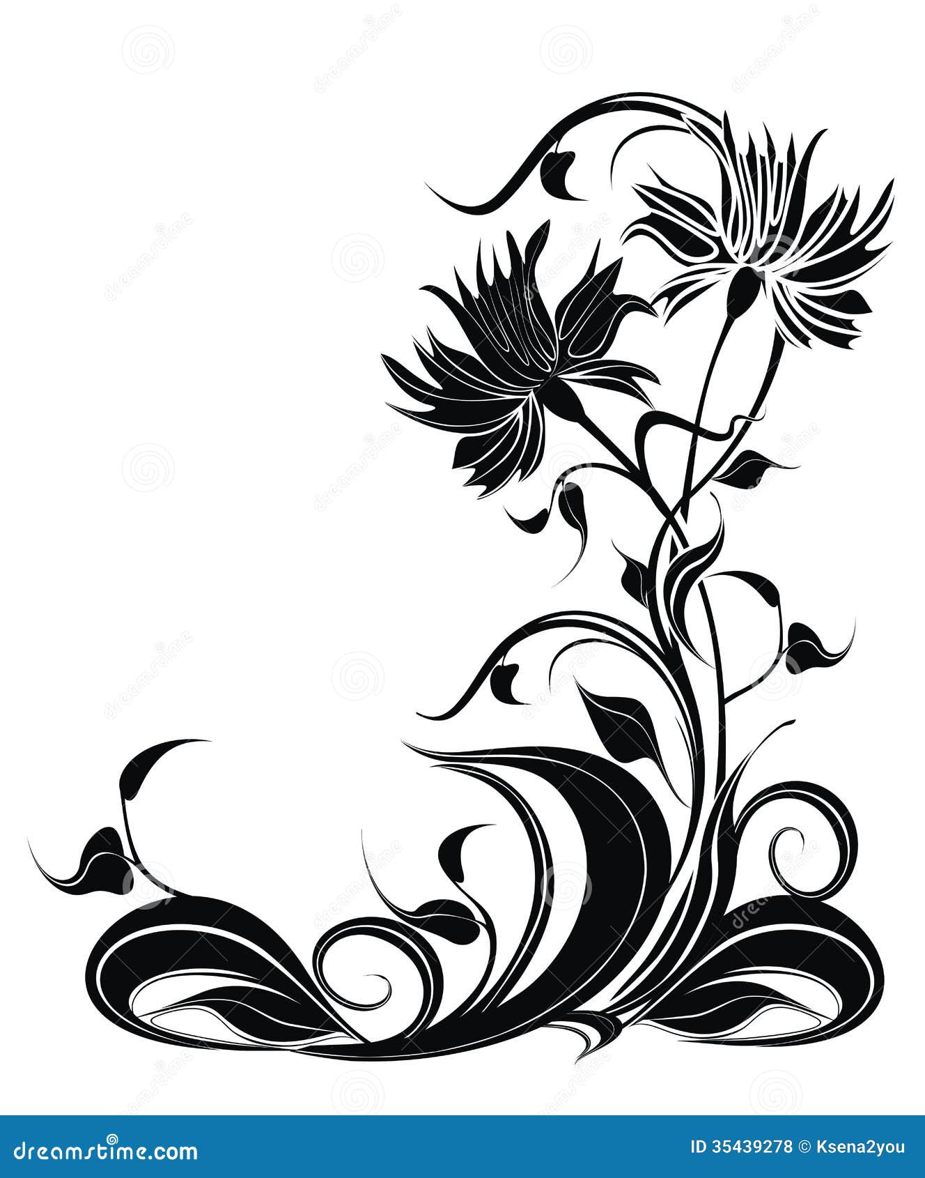 vector background with flowers in grunge style stock vector