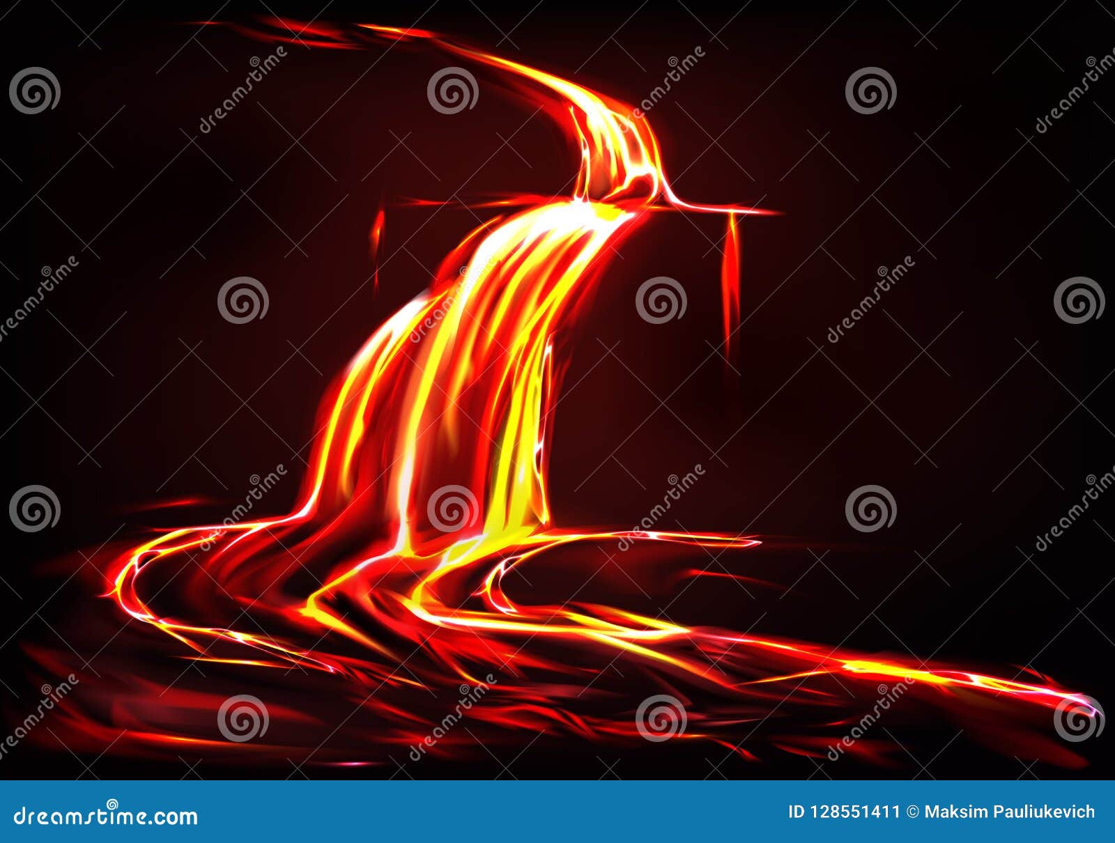  background with lava river, volcano eruption