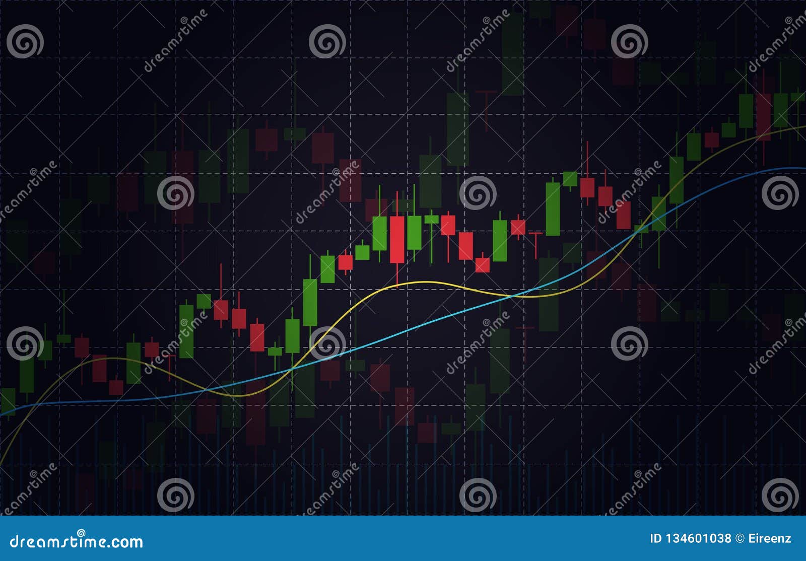 Vector Background With Stock Market Candlesticks Chart Forex - 