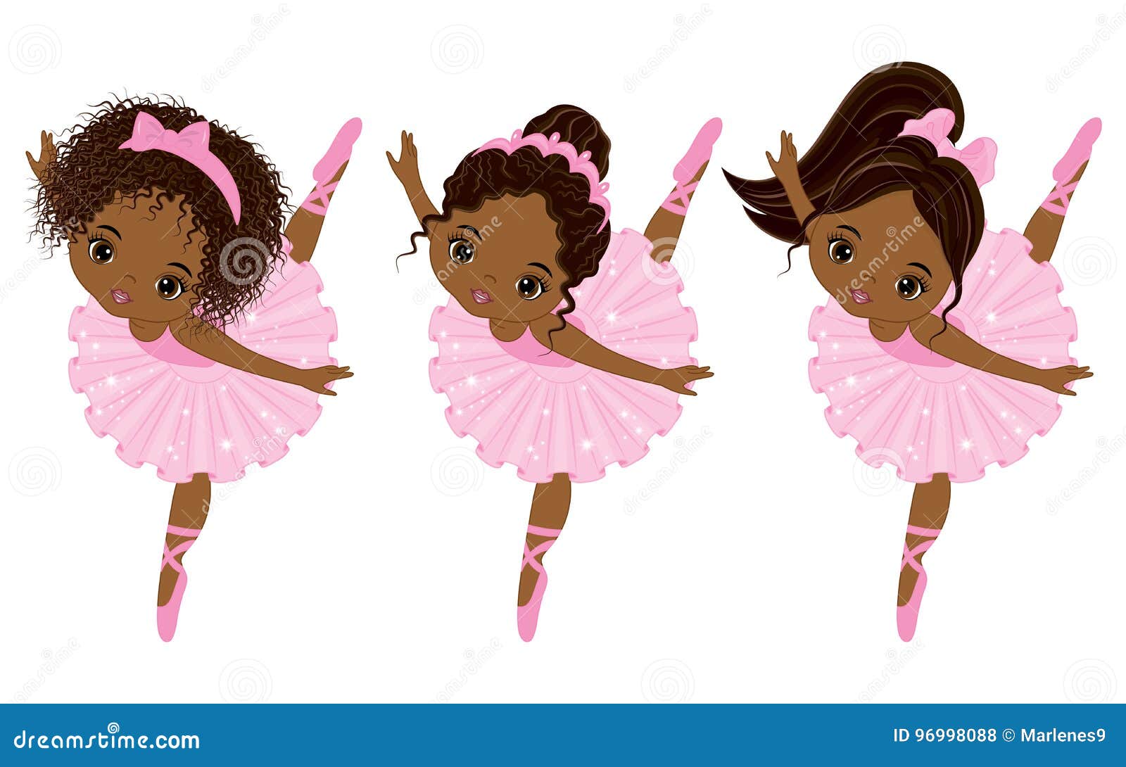 Vector Bailarinas Afro-americanos Pequenas Bonitos Com Vários Penteados  Ilustração do Vetor - Ilustração de bailarina, penteado: 96998088