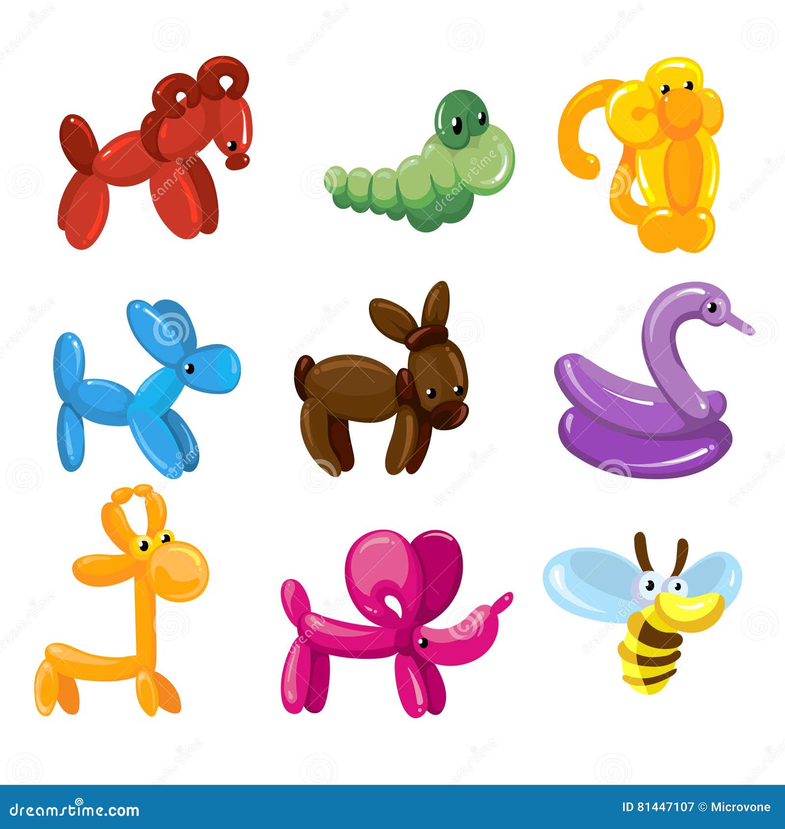 Download Vector Balloon Animals Toys Decoration For Kids Party ...