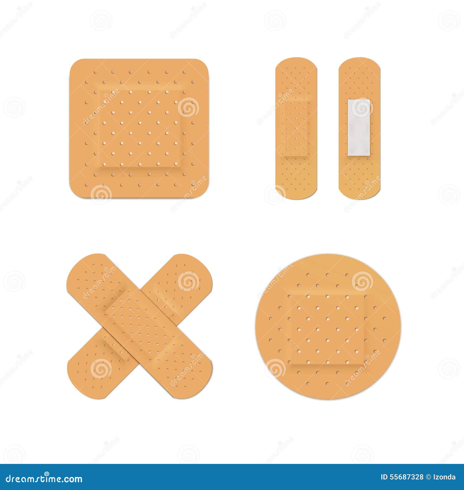 Aid band plaster strips set Royalty Free Vector Image