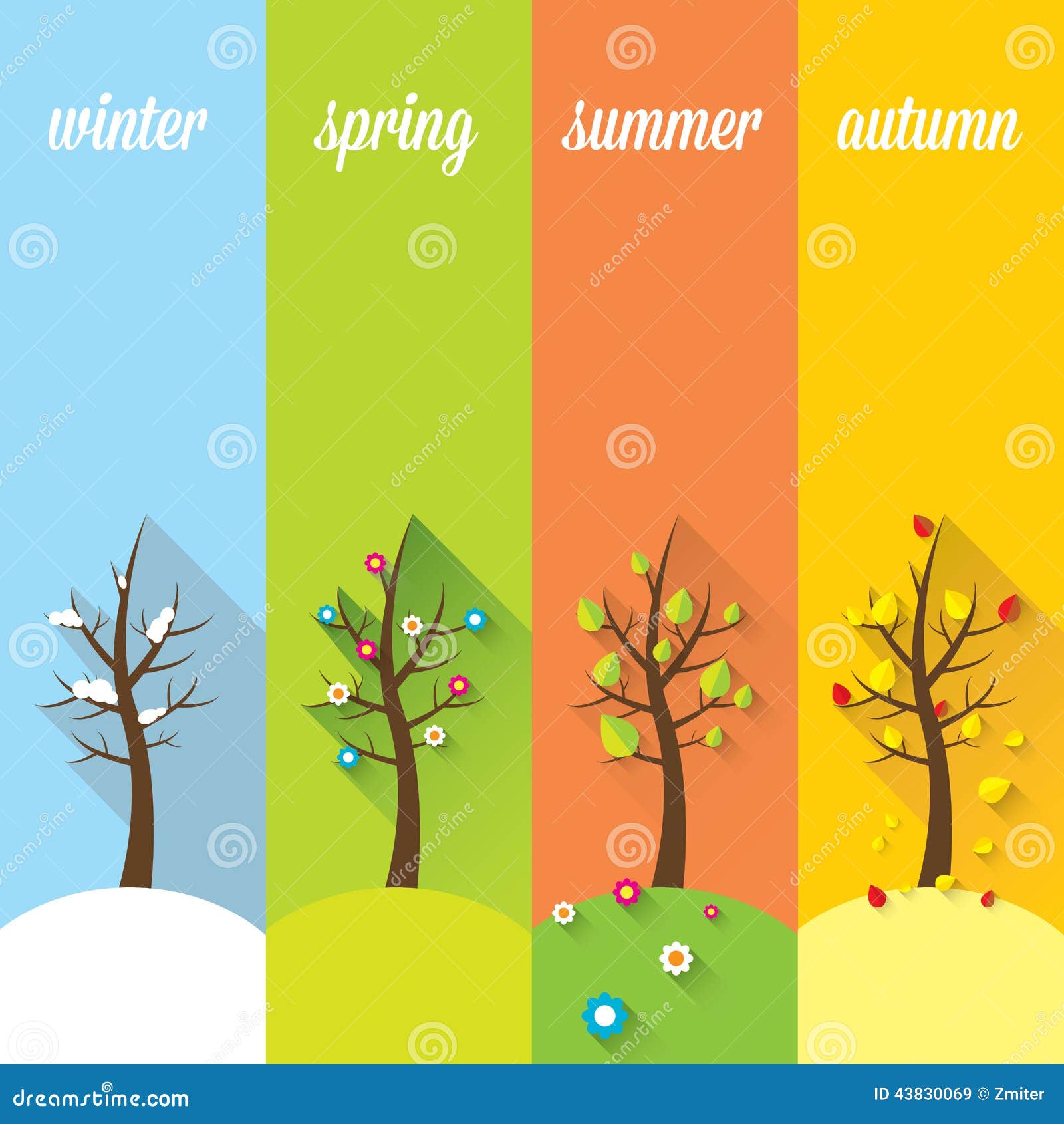 Vector Banner Four Seasons Stock Vector Illustration of light, drop