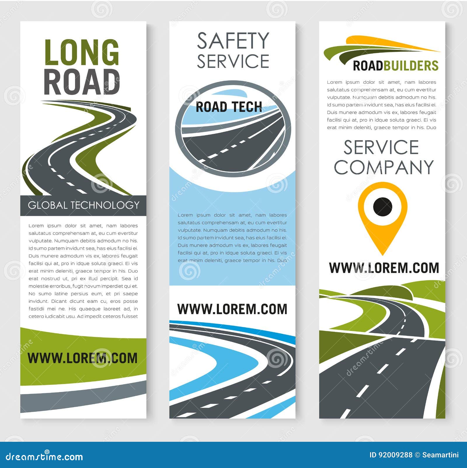 Vector Banners Of Road Safery Construction Company Stock ...